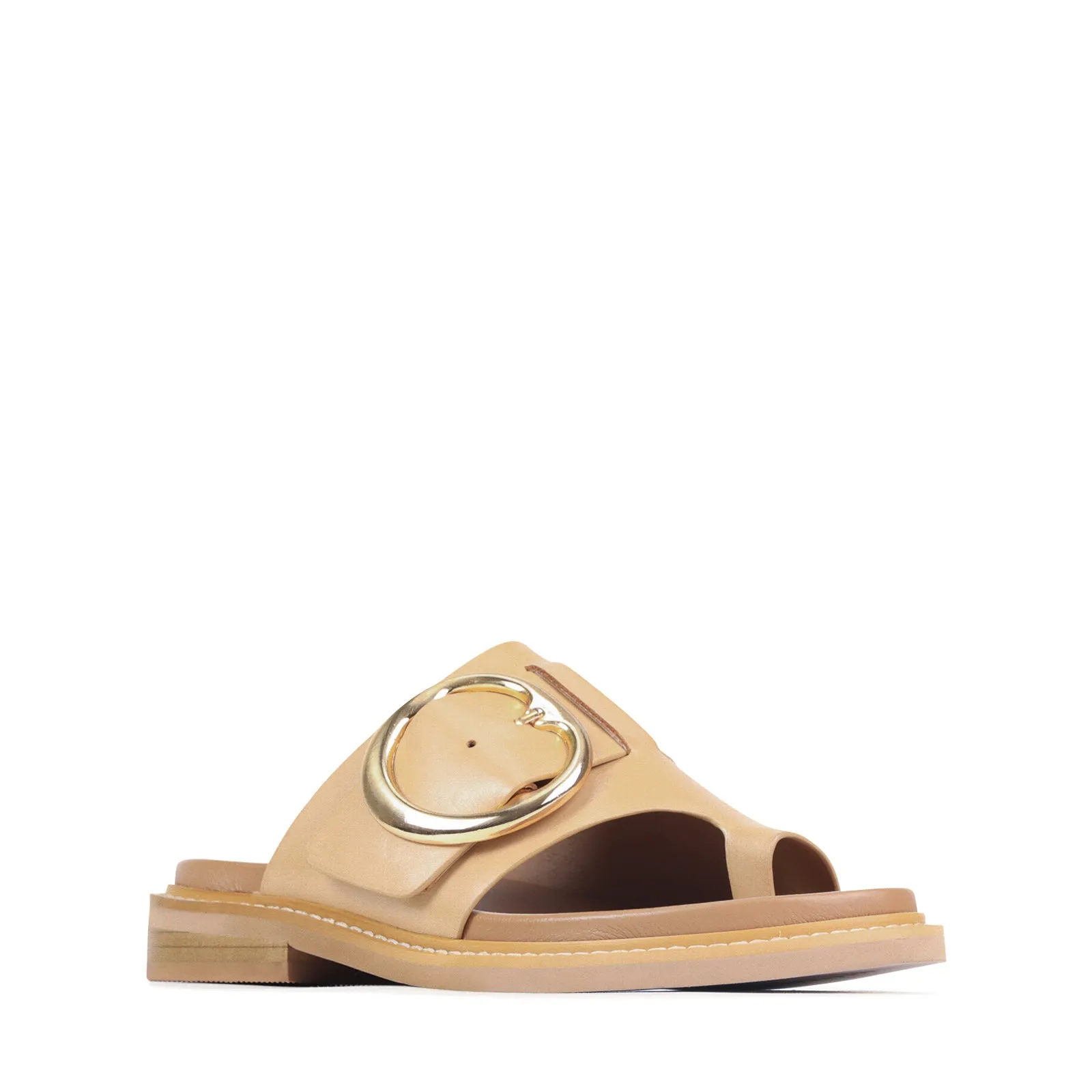 SANDALES SLIDE EN CUIR ORN