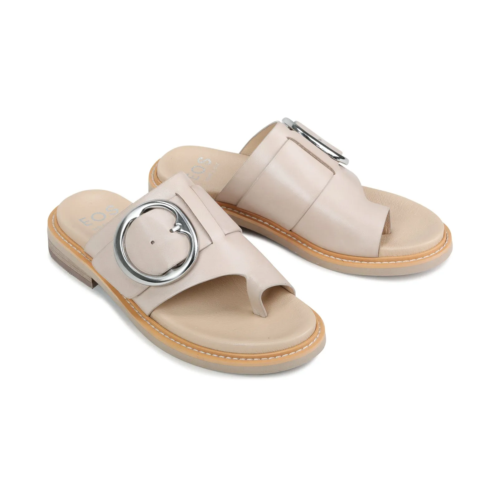 SANDALES SLIDE EN CUIR ORN