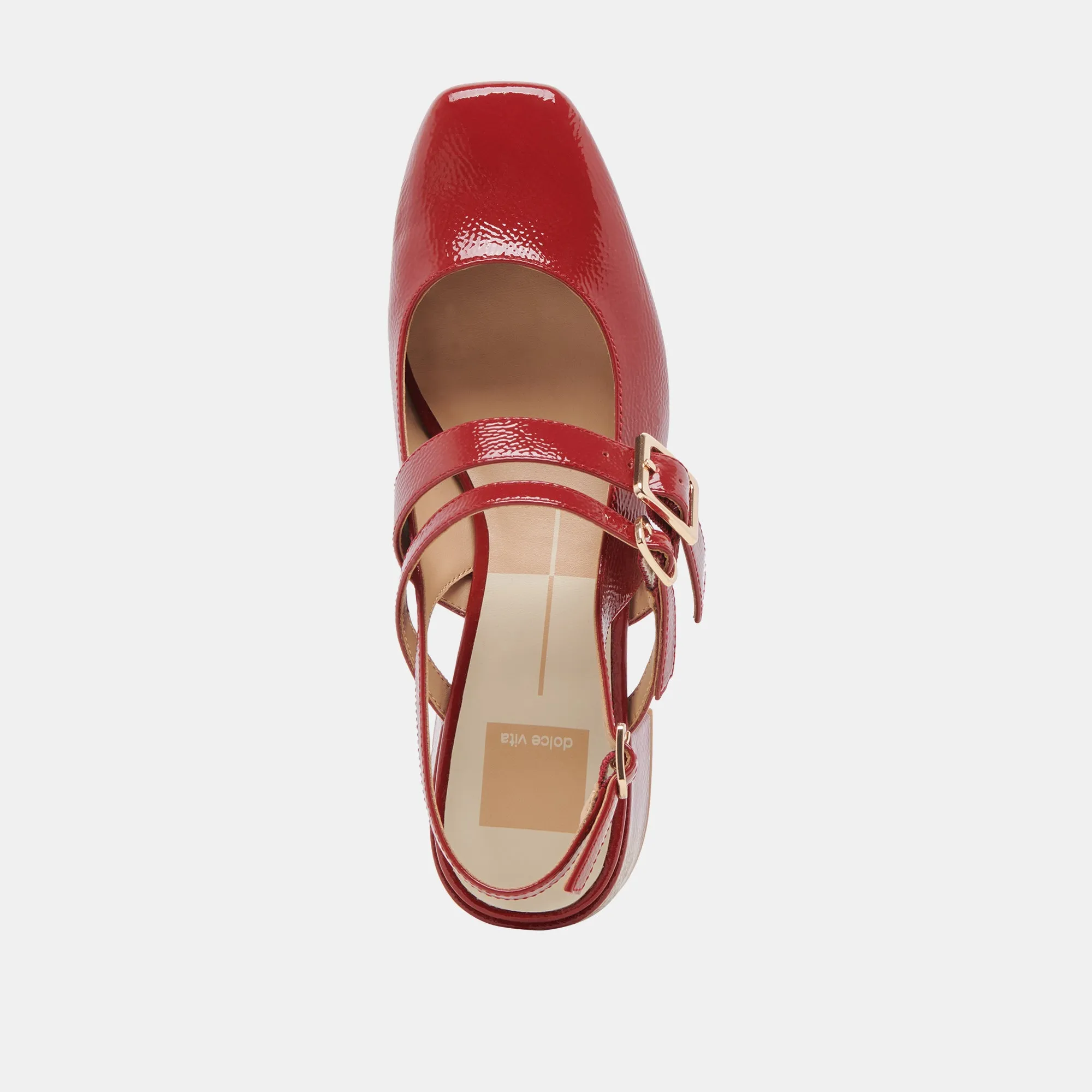 PATZY TALONS CRIMSON CUIR VERNIS FROISSÉ
