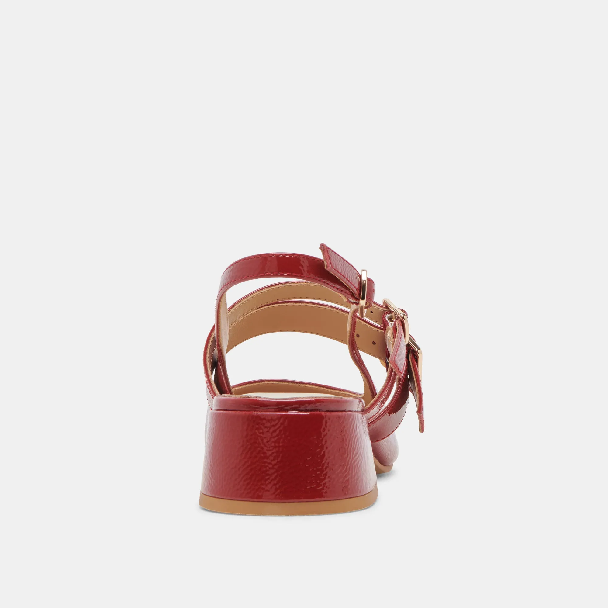 PATZY TALONS CRIMSON CUIR VERNIS FROISSÉ