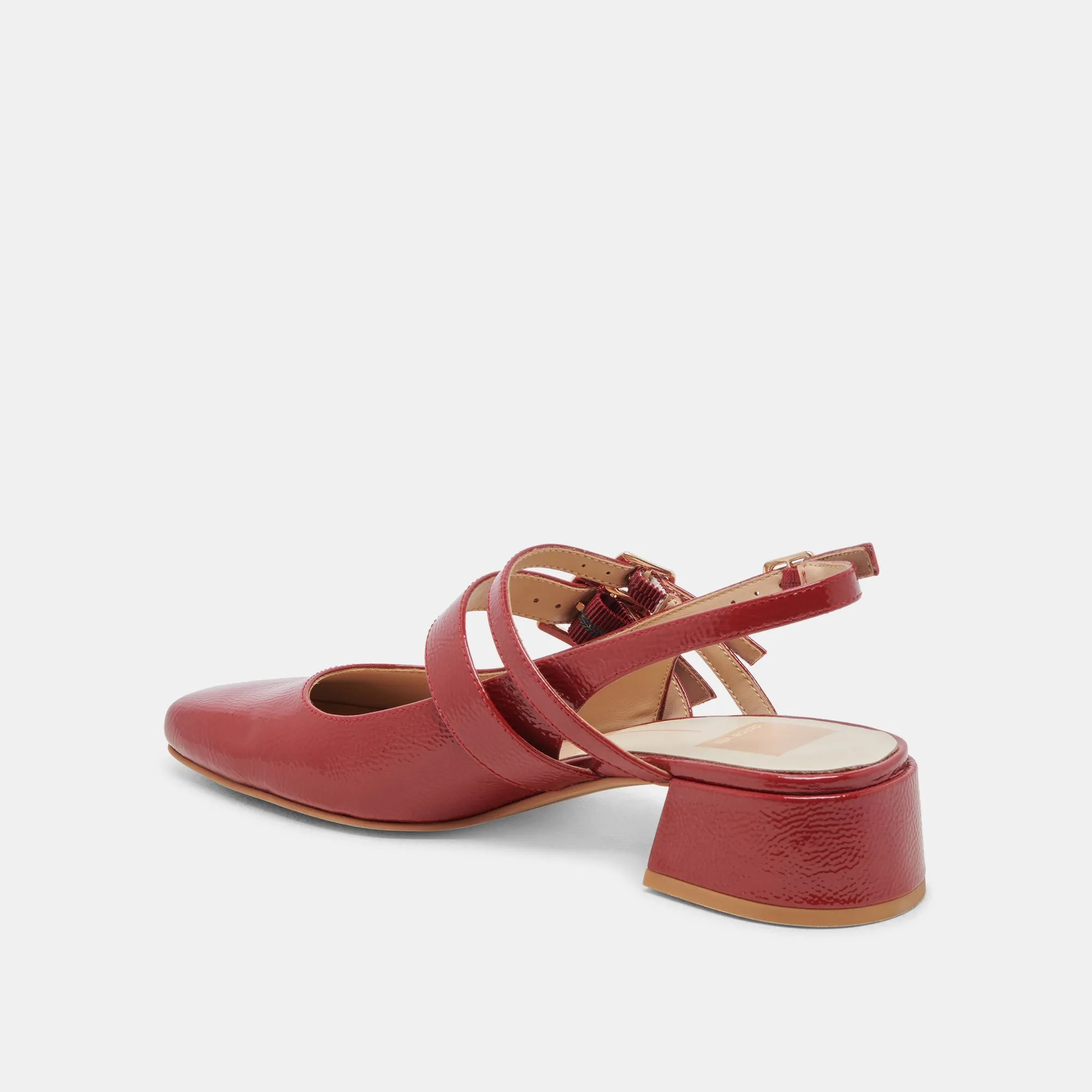 PATZY TALONS CRIMSON CUIR VERNIS FROISSÉ