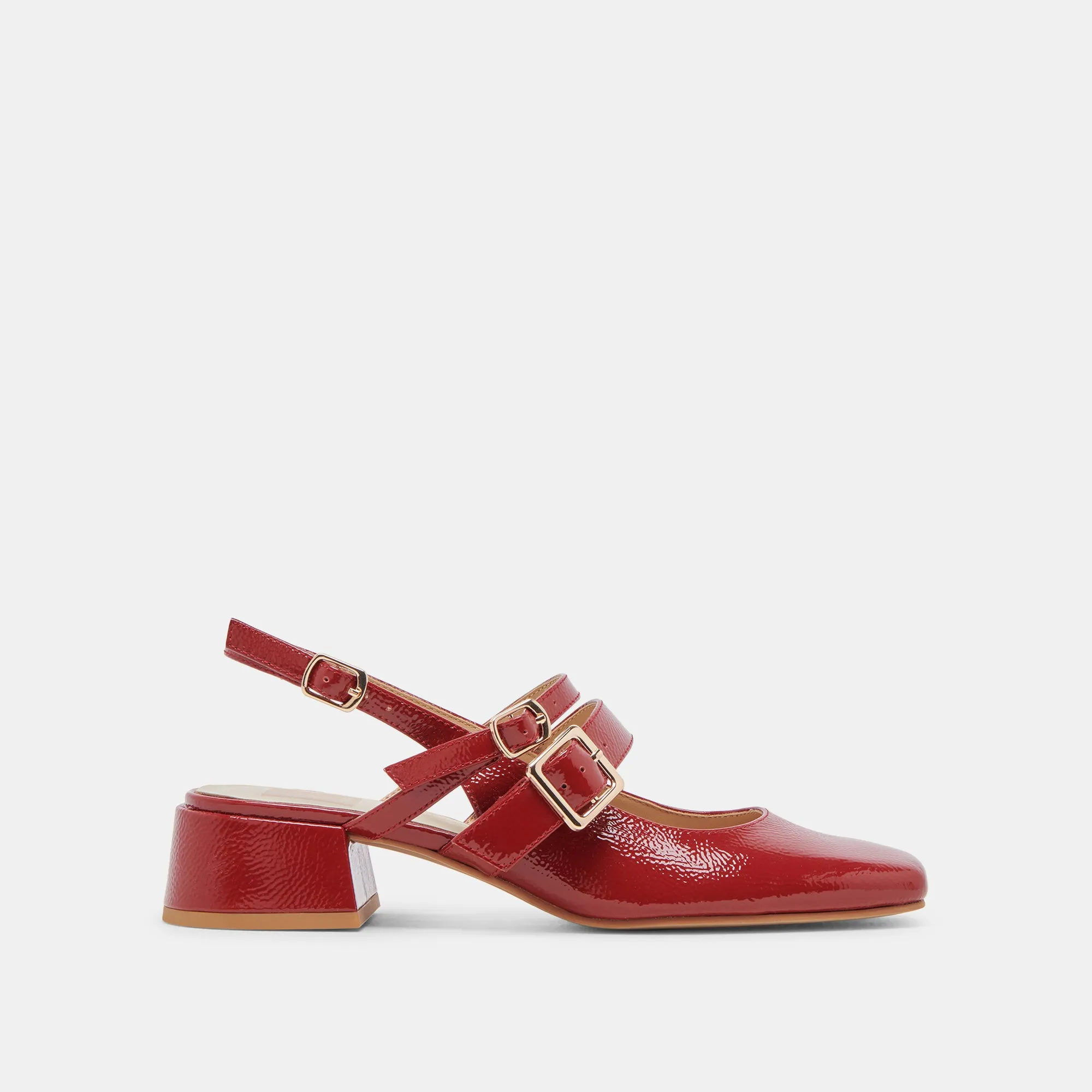 PATZY TALONS CRIMSON CUIR VERNIS FROISSÉ