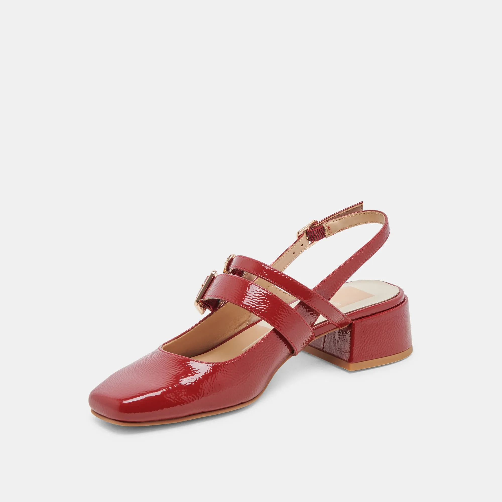 PATZY TALONS CRIMSON CUIR VERNIS FROISSÉ
