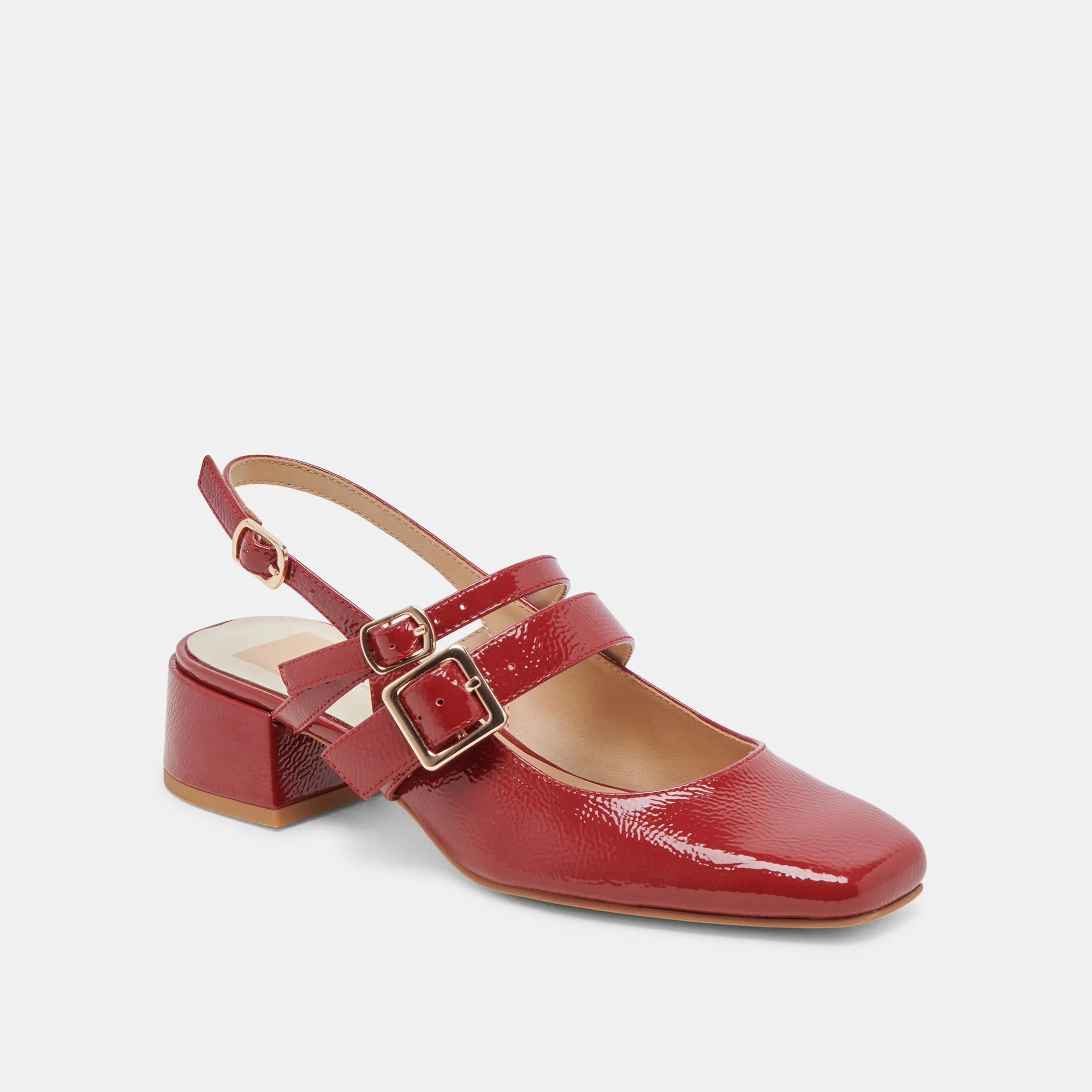 PATZY TALONS CRIMSON CUIR VERNIS FROISSÉ