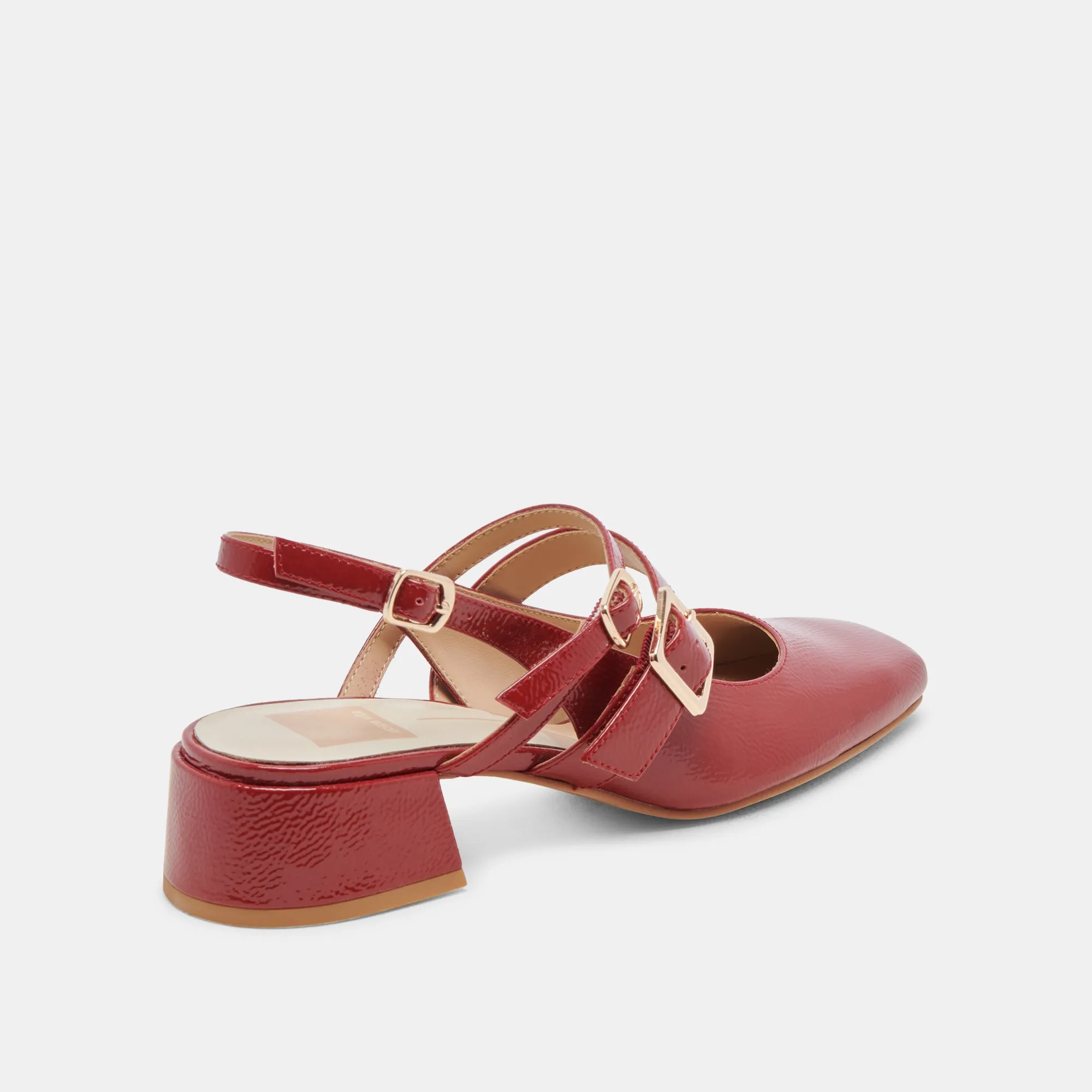 PATZY TALONS CRIMSON CUIR VERNIS FROISSÉ