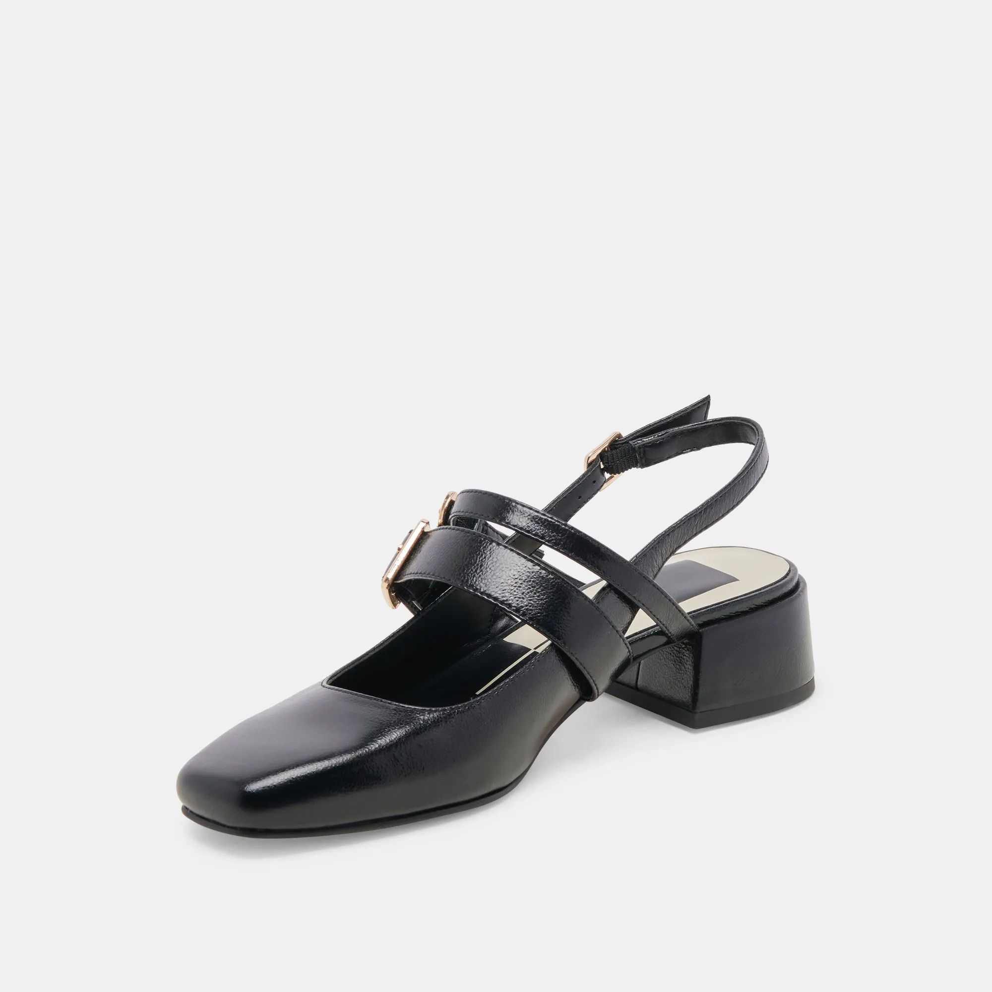 PATZY HEELS MIDNIGHT CUIR VERNI FROISSÉ