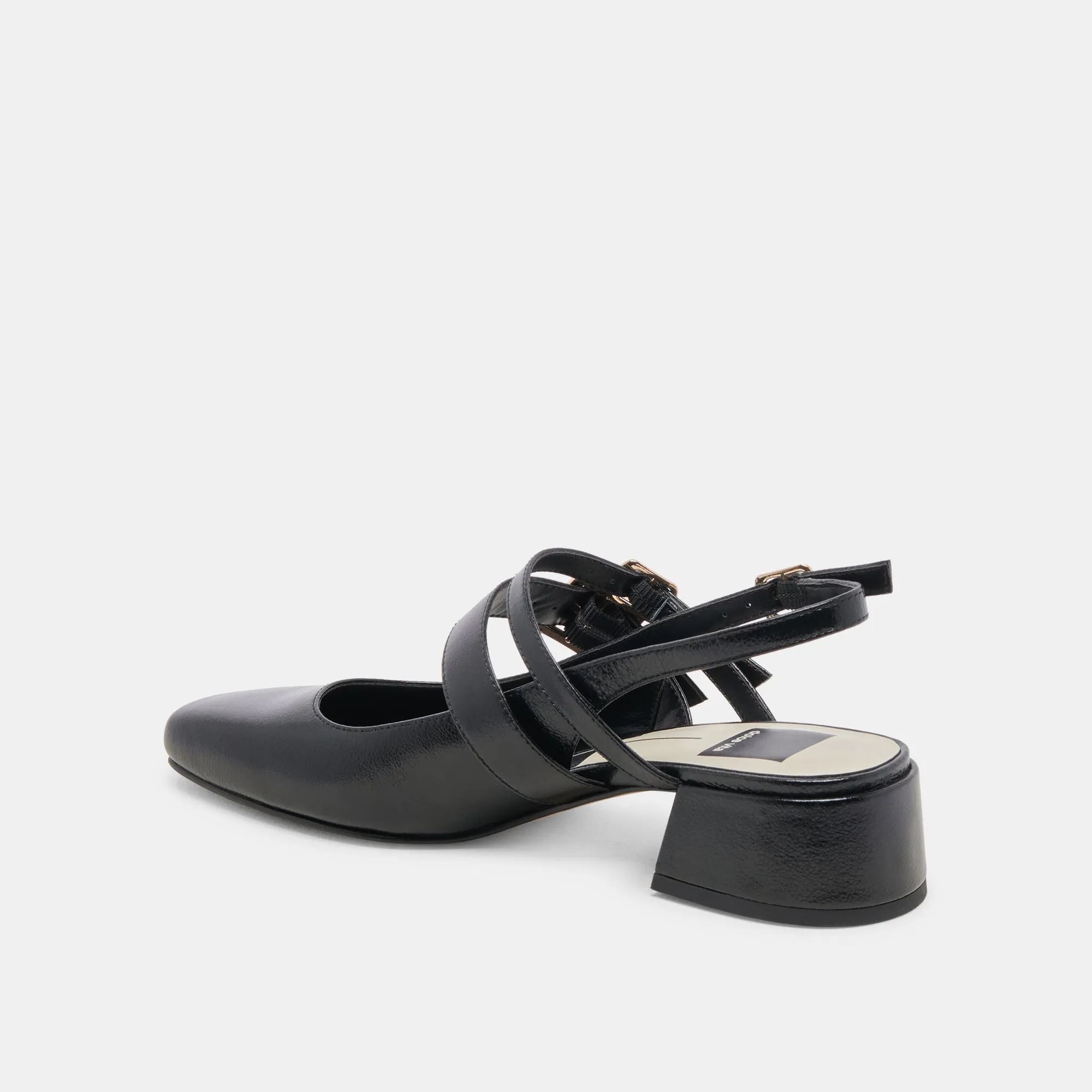 PATZY HEELS MIDNIGHT CUIR VERNI FROISSÉ