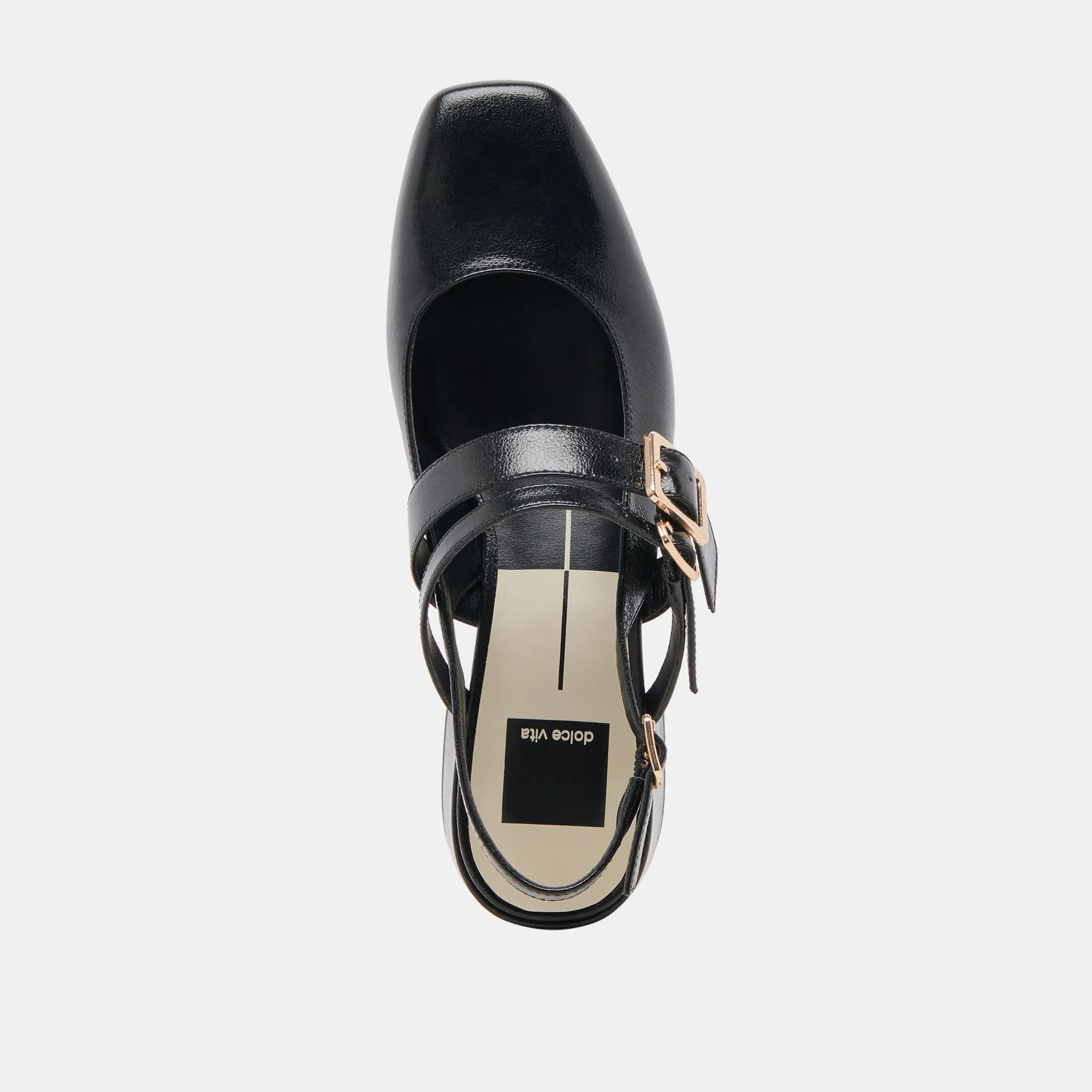 PATZY HEELS MIDNIGHT CUIR VERNI FROISSÉ