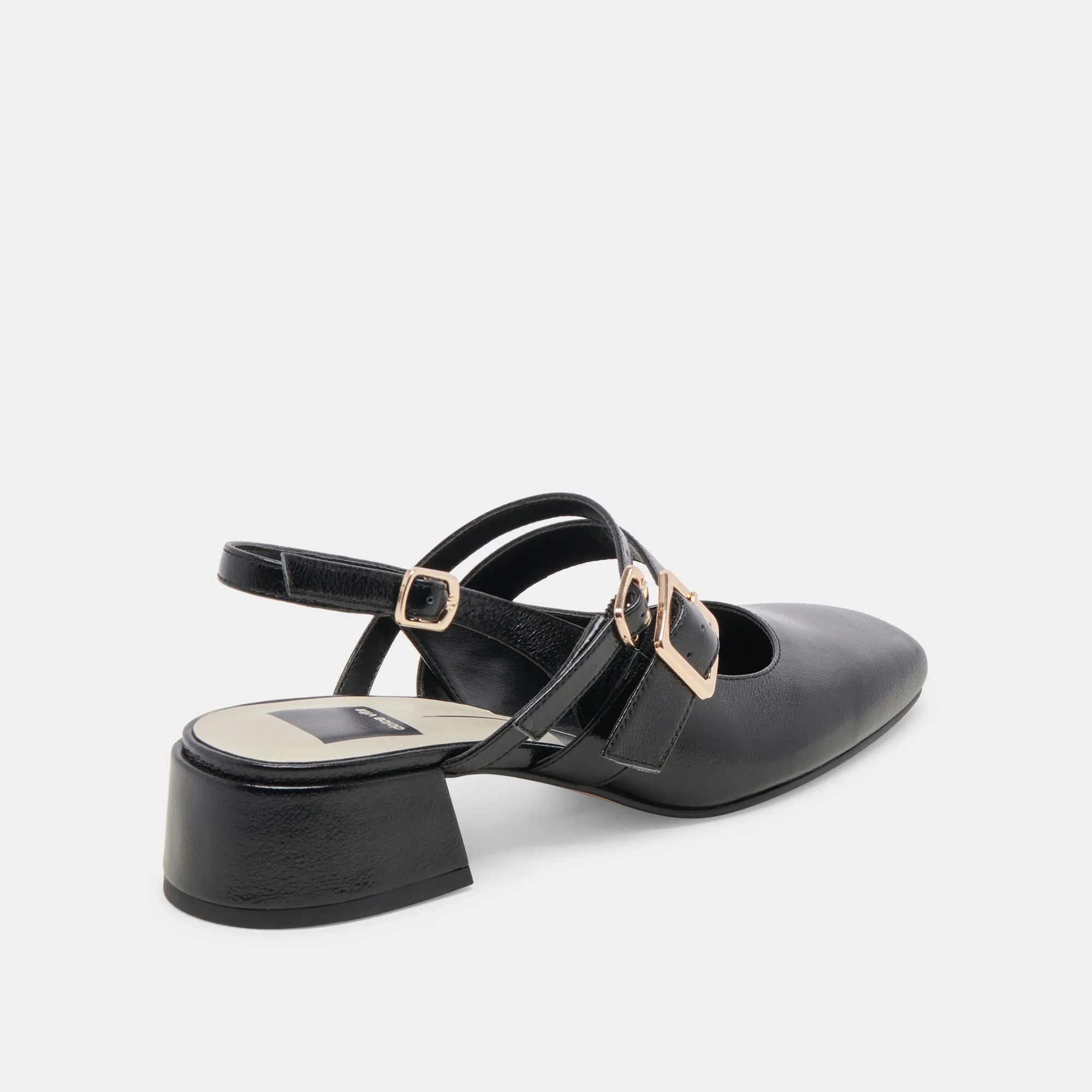 PATZY HEELS MIDNIGHT CUIR VERNI FROISSÉ