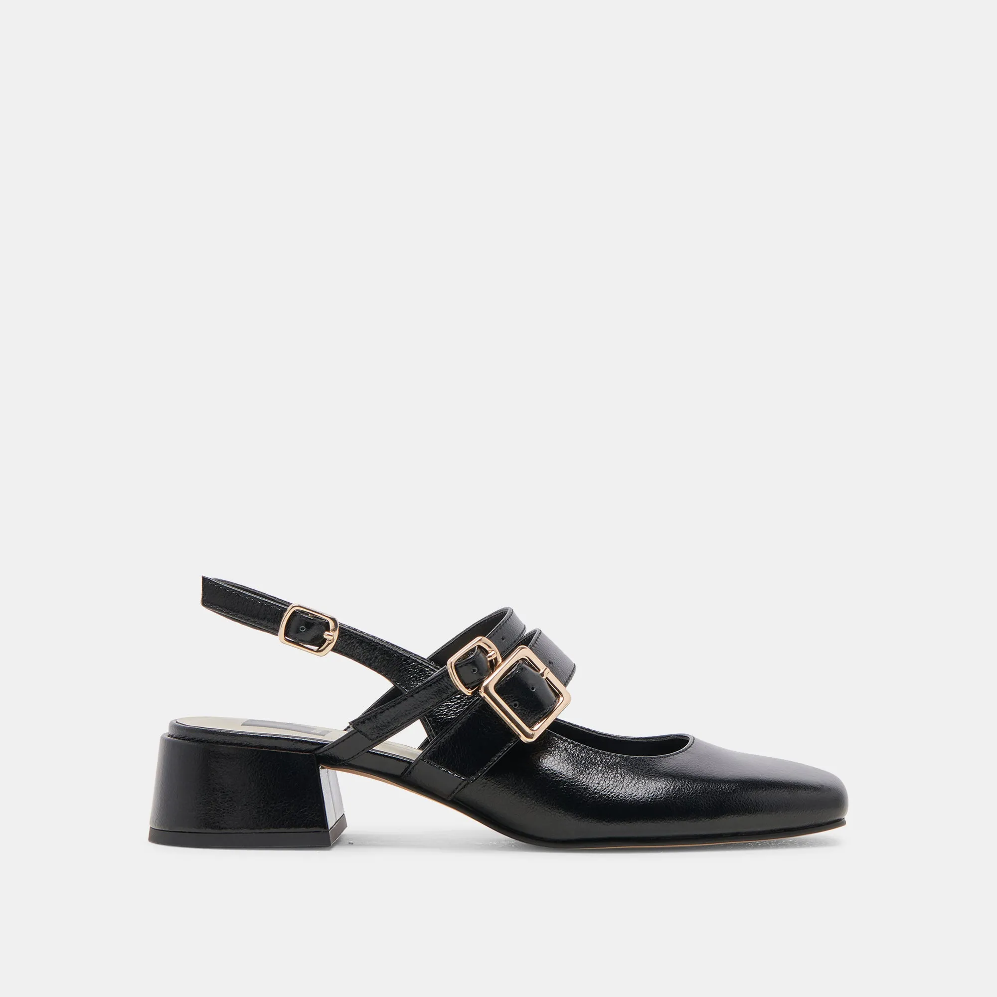 PATZY HEELS MIDNIGHT CUIR VERNI FROISSÉ