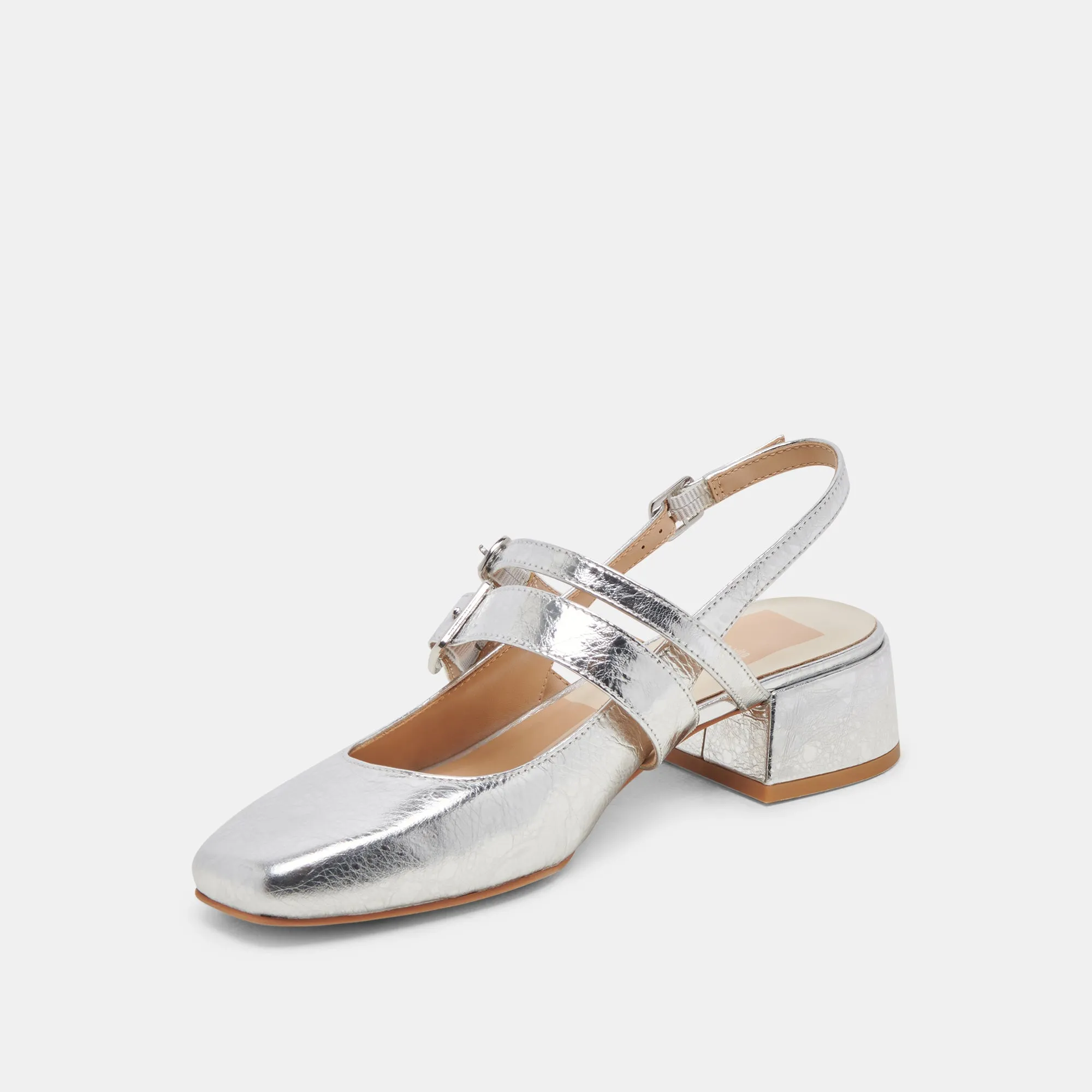 PATZY TALONS ARGENT CUIR DISTRESSÉ