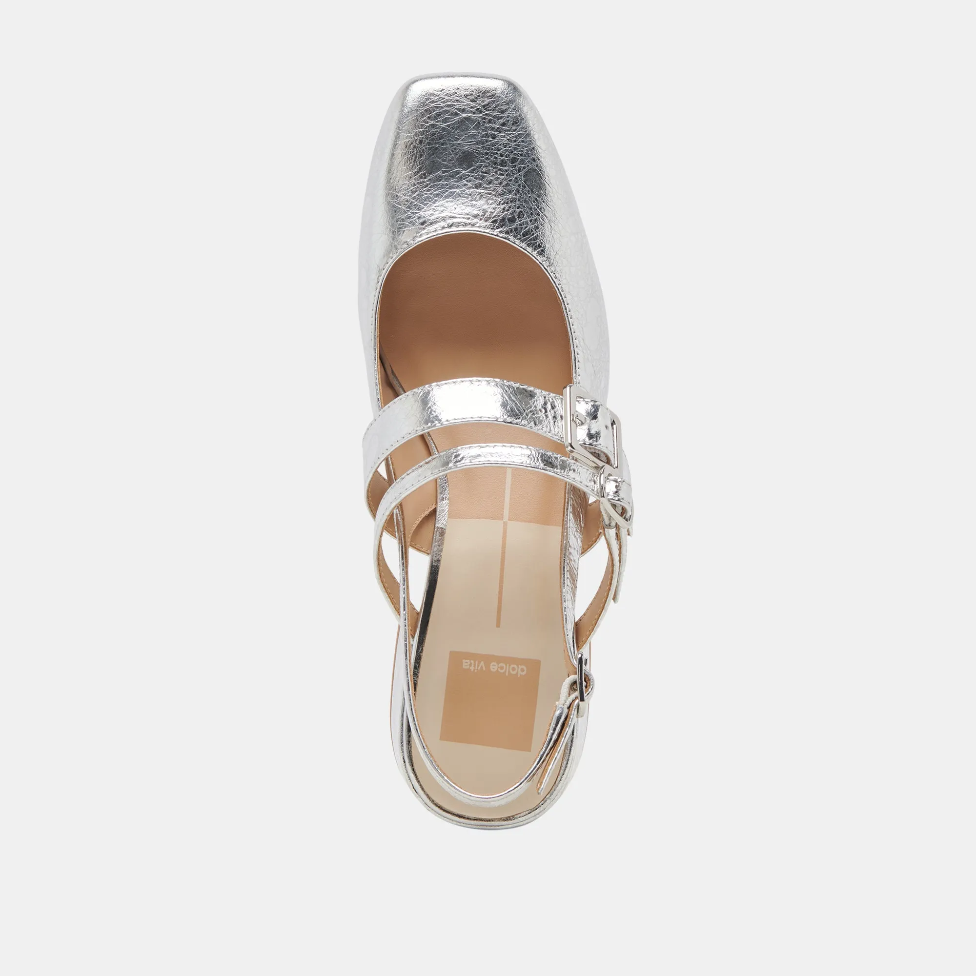 PATZY TALONS ARGENT CUIR DISTRESSÉ
