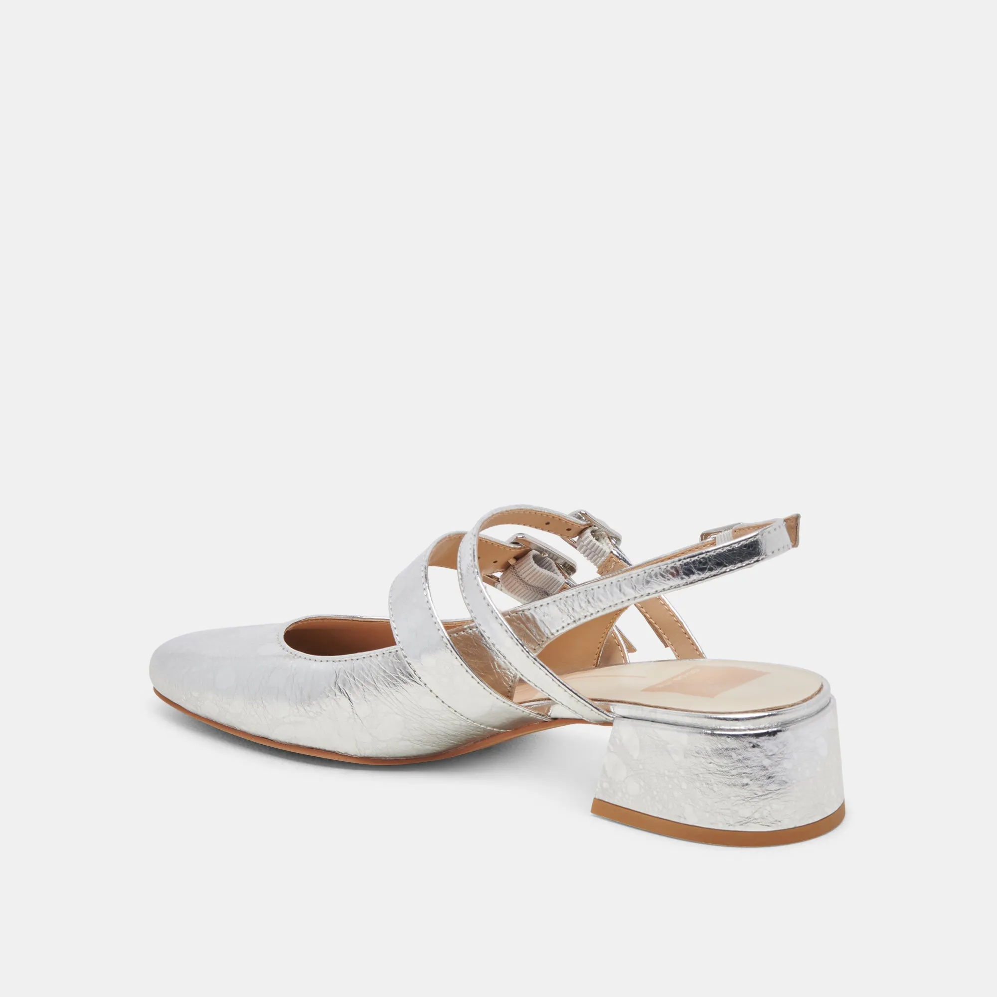 PATZY TALONS ARGENT CUIR DISTRESSÉ