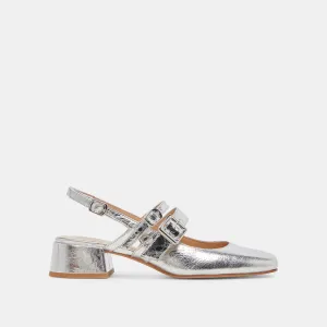 PATZY TALONS ARGENT CUIR DISTRESSÉ