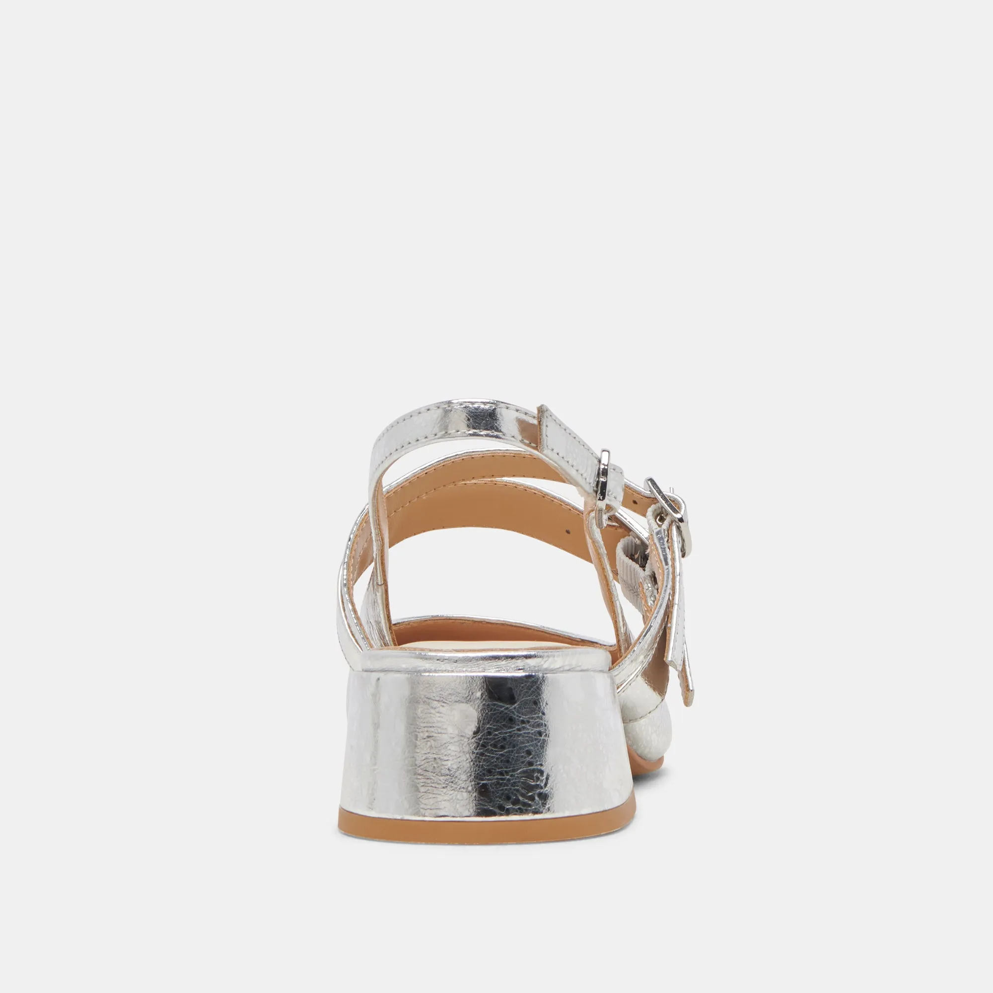 PATZY TALONS ARGENT CUIR DISTRESSÉ