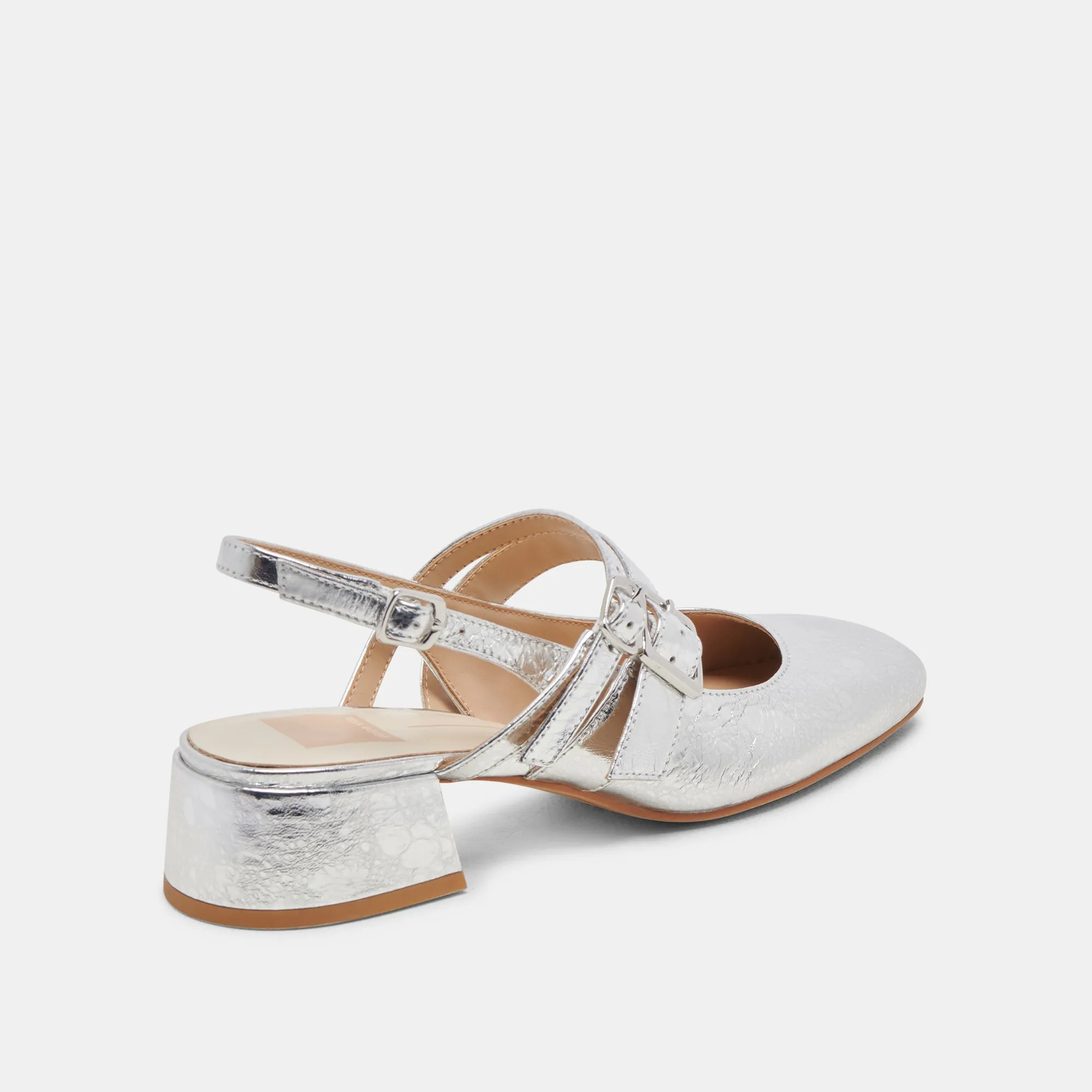 PATZY TALONS ARGENT CUIR DISTRESSÉ