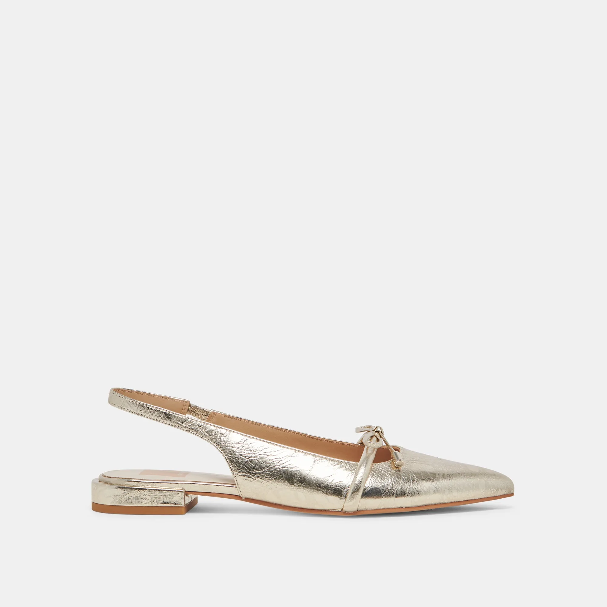 PAYGE FLATS CUIR PLATINE DISTRESSÉ