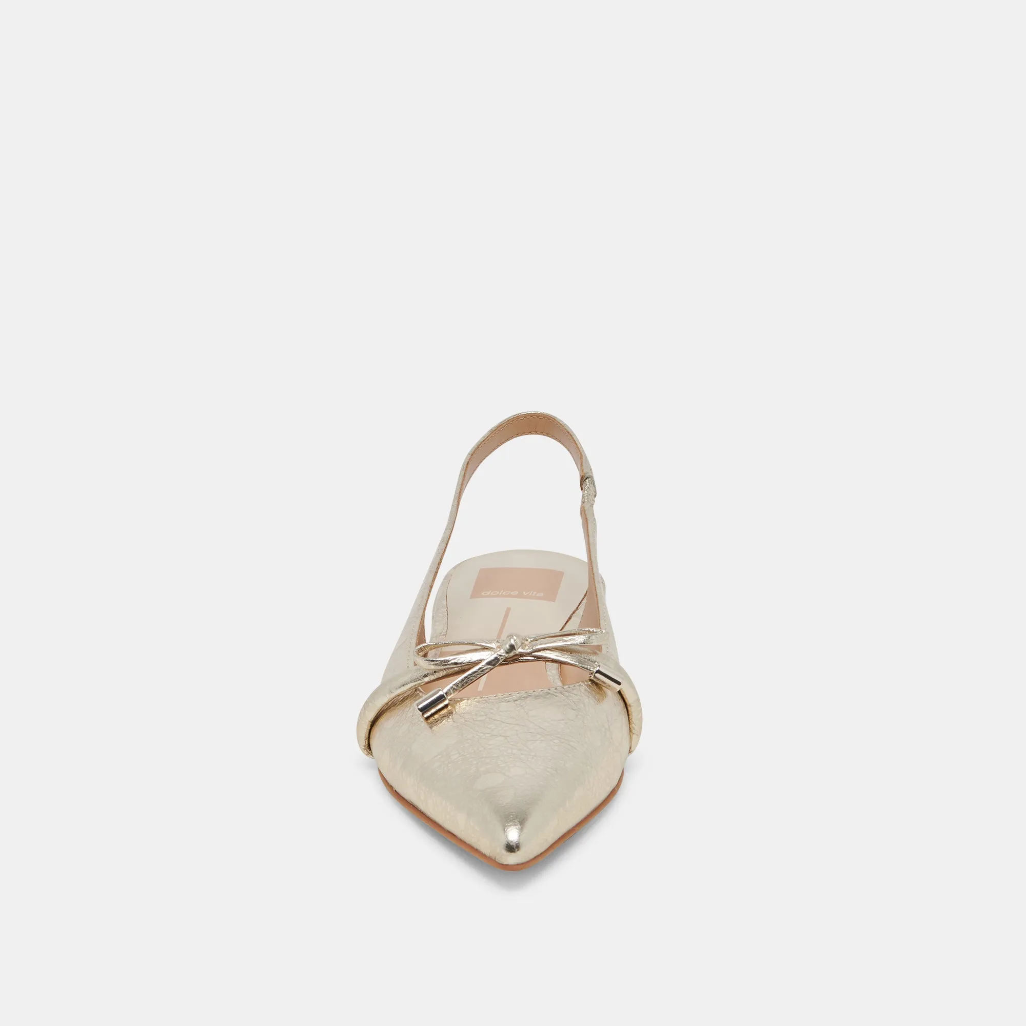 PAYGE FLATS CUIR PLATINE DISTRESSÉ