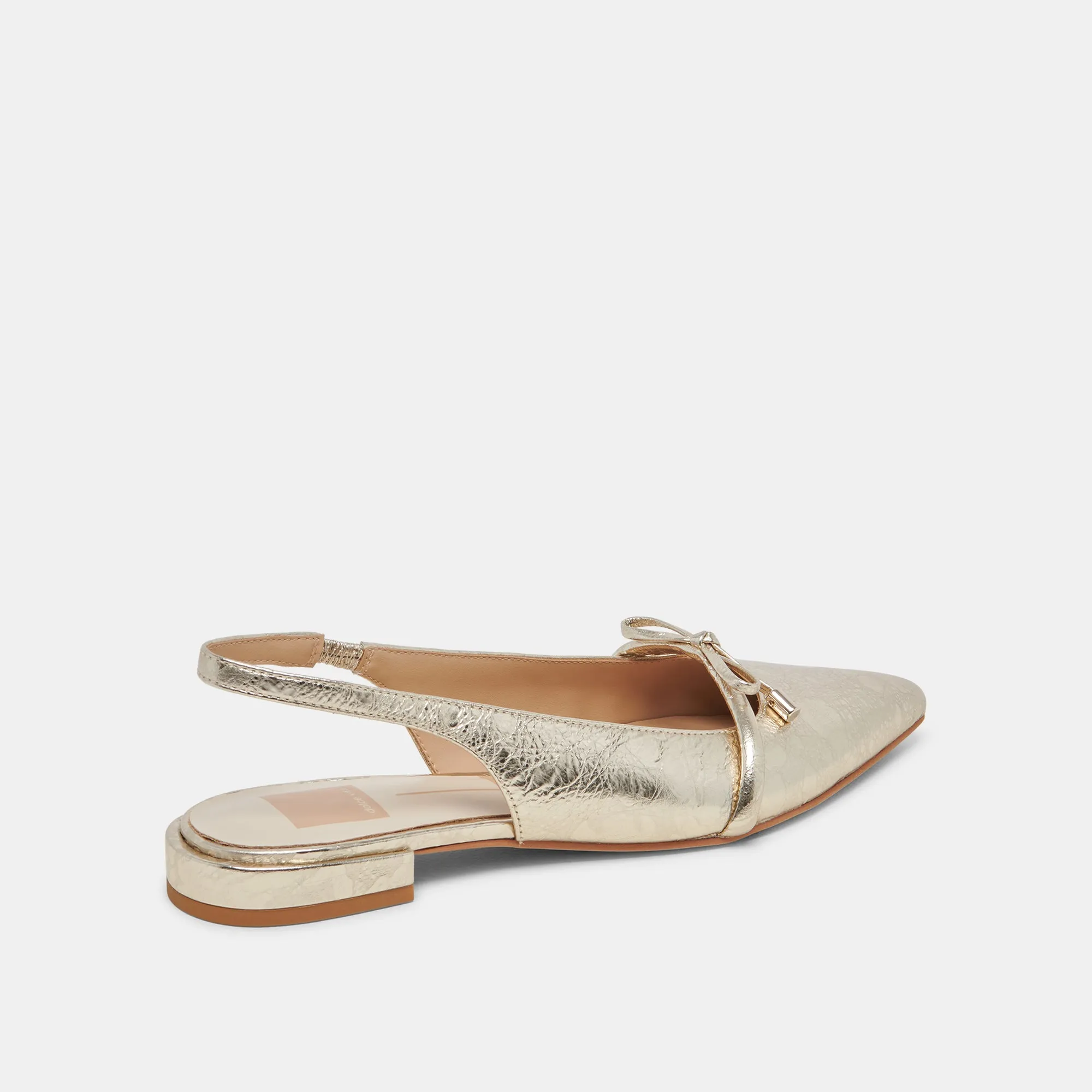 PAYGE FLATS CUIR PLATINE DISTRESSÉ