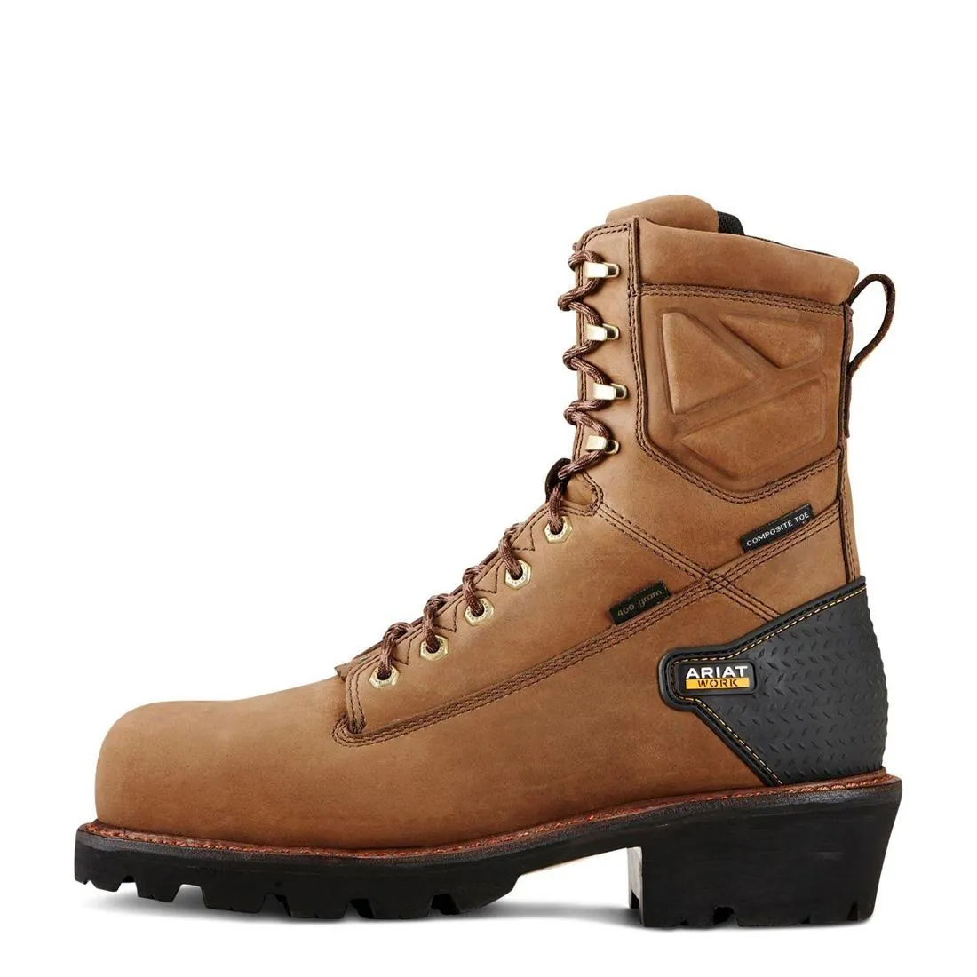 Botte de travail Powerline 8 pouces à embout composite imperméable 400g brun vieilli huileux