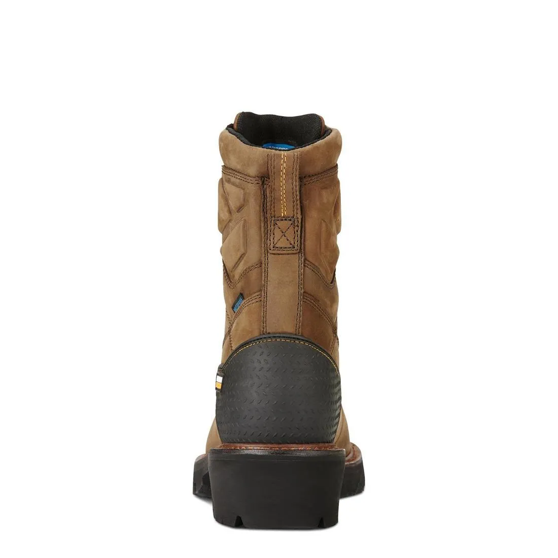 Botte Powerline imperméable à embout souple de 8 pouces, couleur marron vieilli huilé