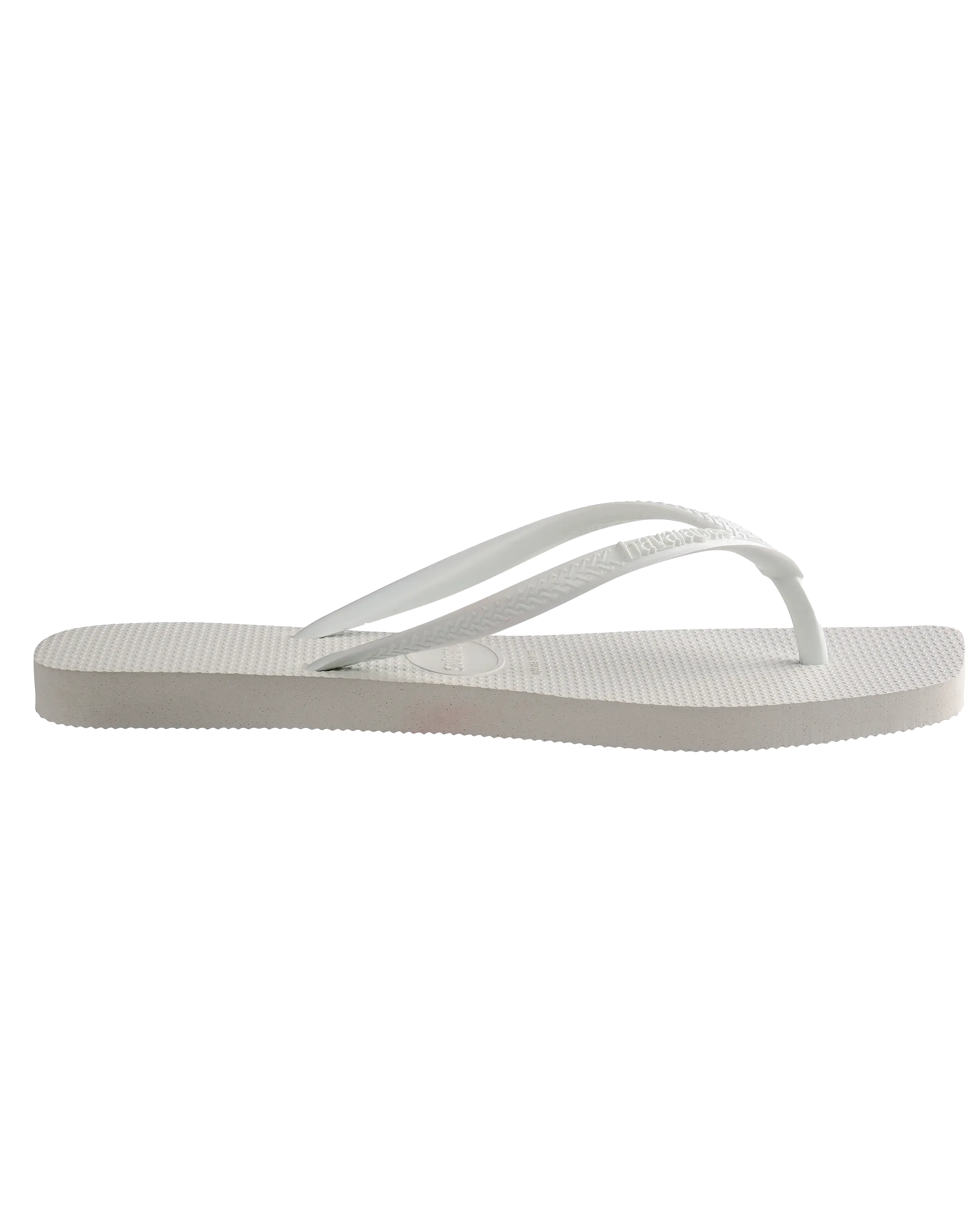 Tongs plates carrées fines en blanc