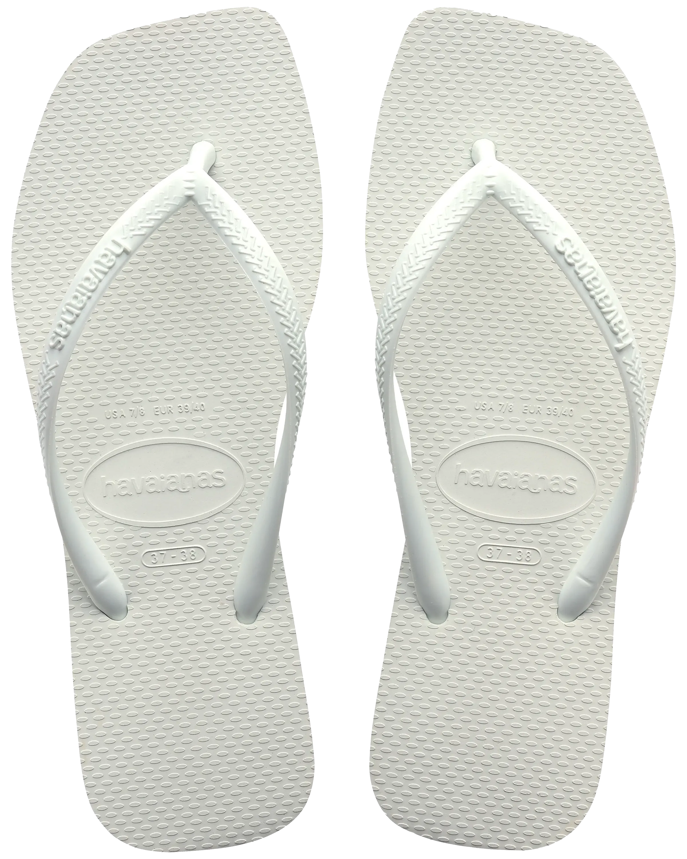 Tongs plates carrées fines en blanc