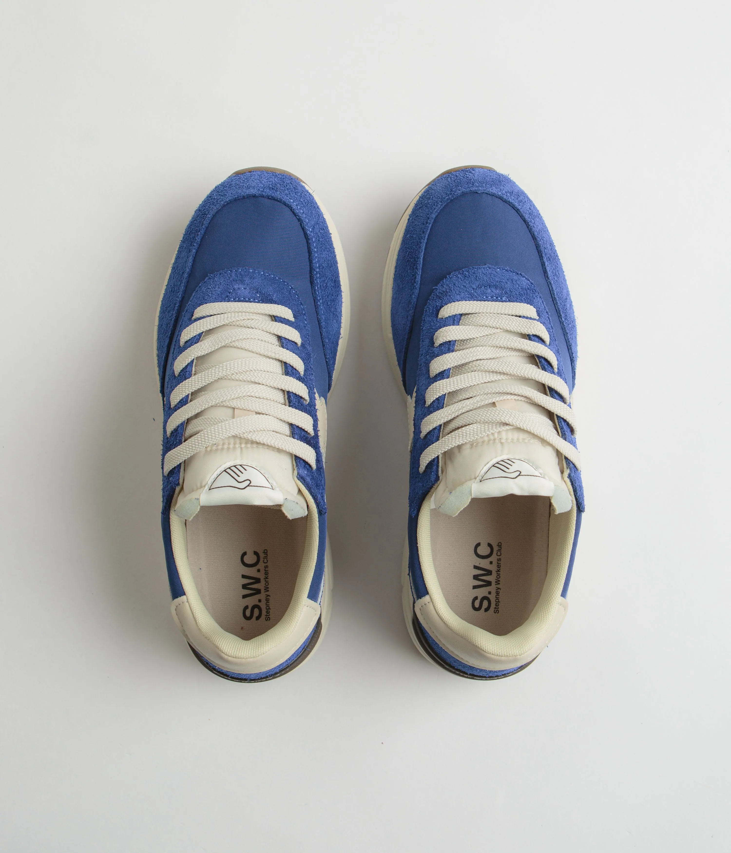 Stepney Workers Club Osier S-Strike Chaussures en Suède Brut - Bleu Universitaire Stepney Workers Club
