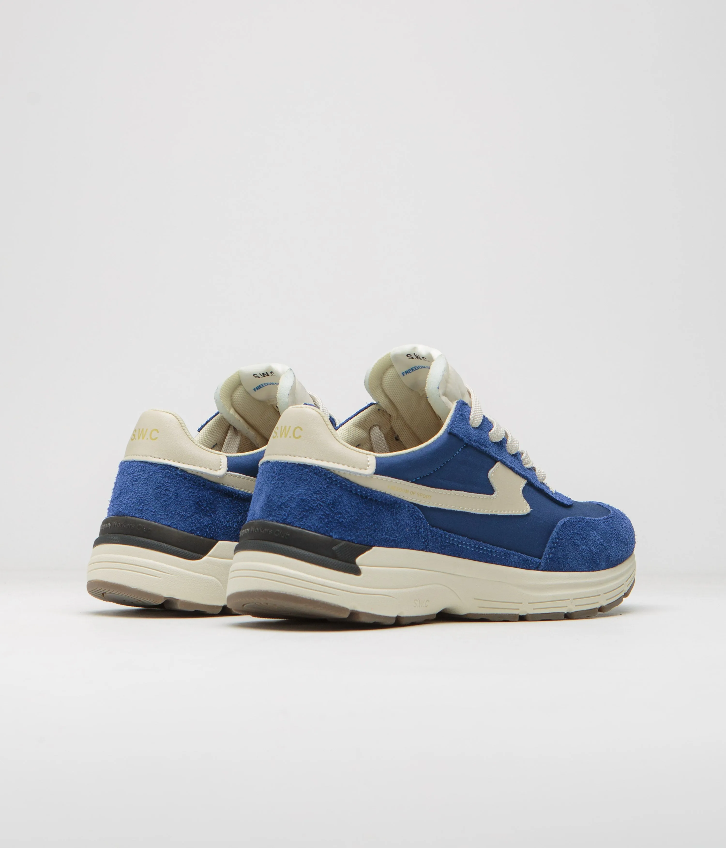 Stepney Workers Club Osier S-Strike Chaussures en Suède Brut - Bleu Universitaire Stepney Workers Club