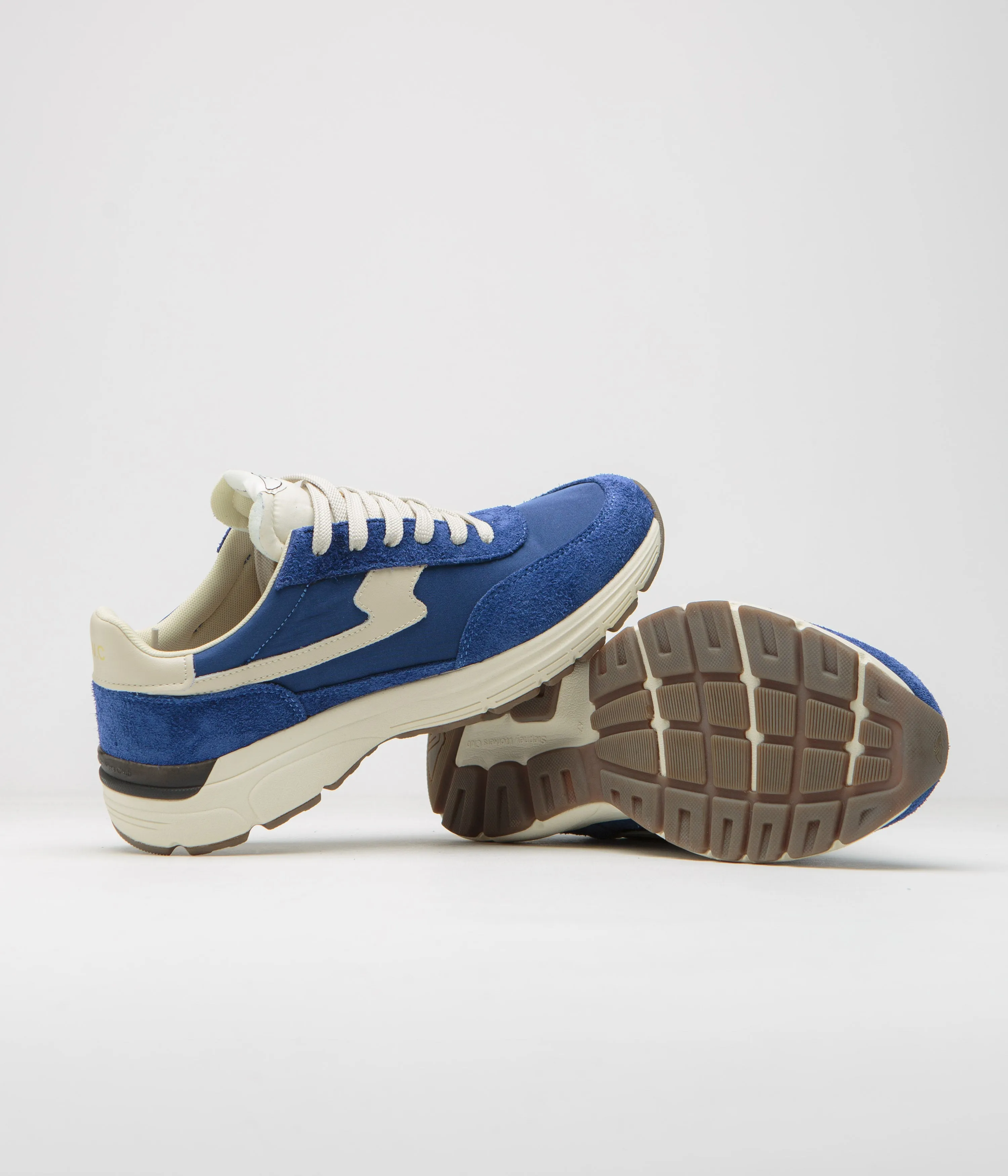 Stepney Workers Club Osier S-Strike Chaussures en Suède Brut - Bleu Universitaire Stepney Workers Club