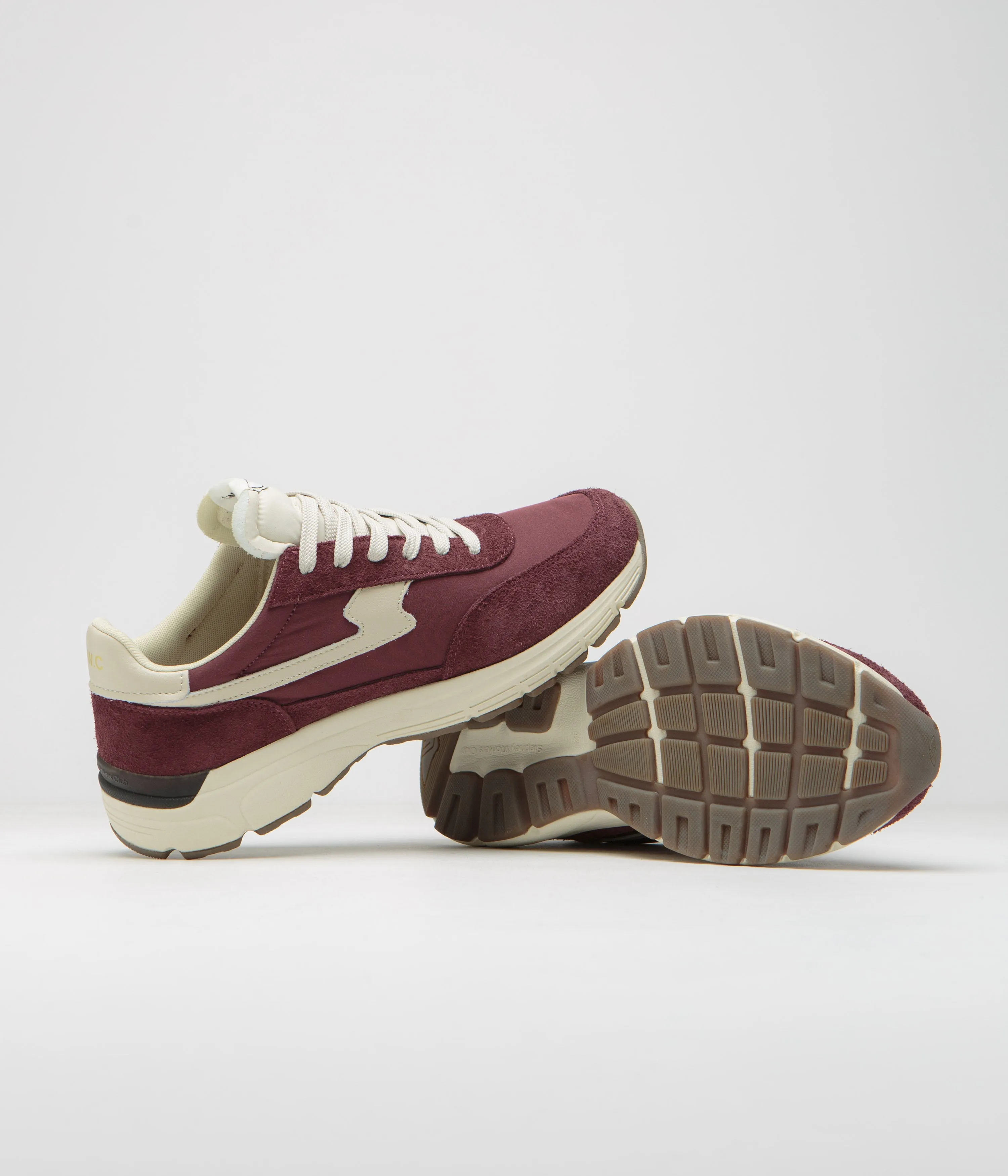 Stepney Workers Club Osier S-Strike Chaussures en Suède Brut - Rouge Universitaire Stepney Workers Club