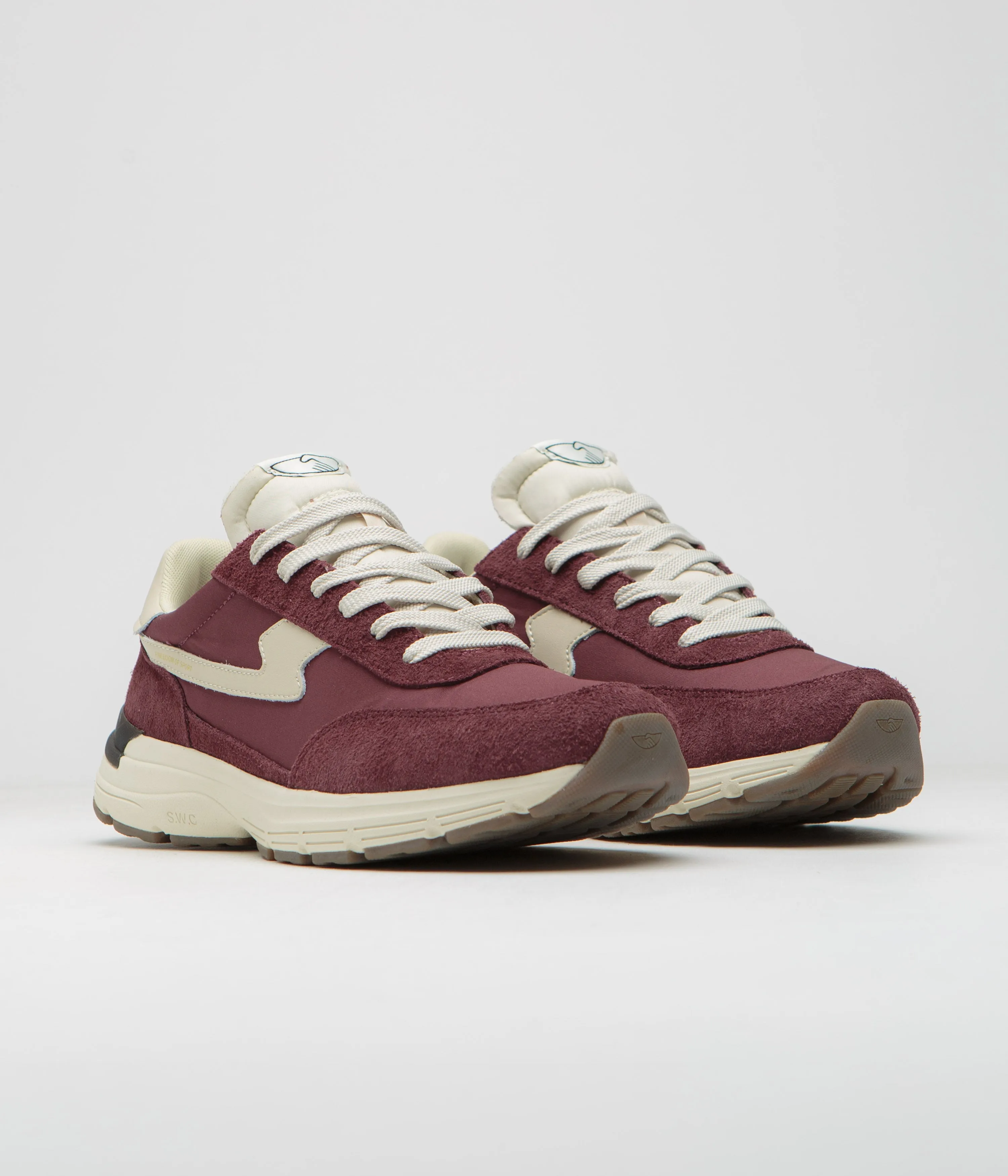 Stepney Workers Club Osier S-Strike Chaussures en Suède Brut - Rouge Universitaire Stepney Workers Club