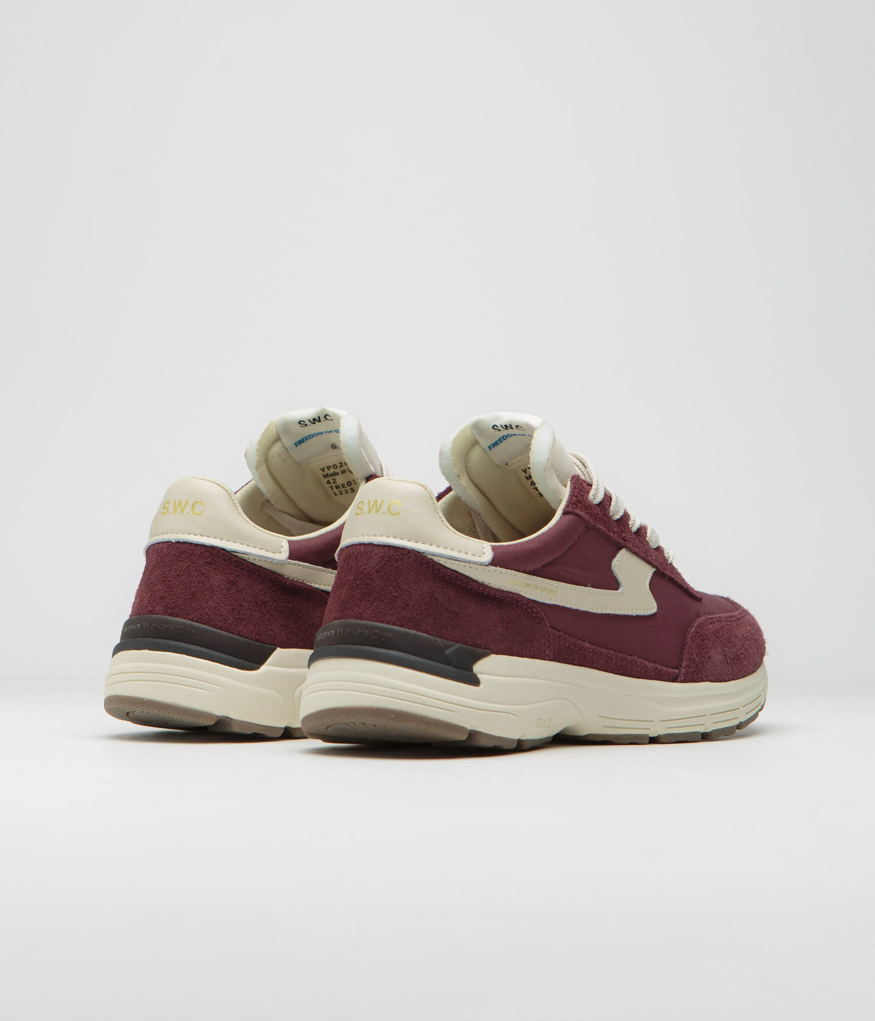Stepney Workers Club Osier S-Strike Chaussures en Suède Brut - Rouge Universitaire Stepney Workers Club