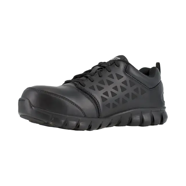 Chaussure de travail sportive Sublite Cushion à embout en alliage en cuir noir