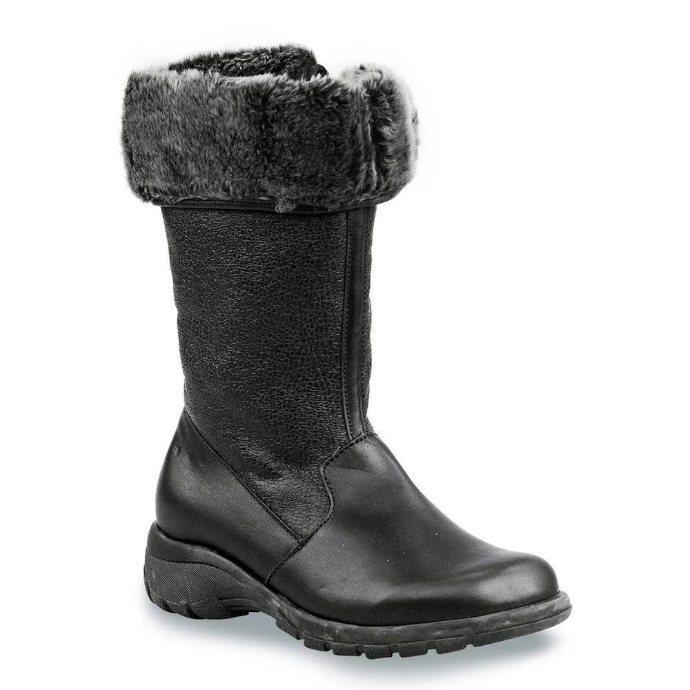 Chauffe-orteils pour femmes en cuir noir
