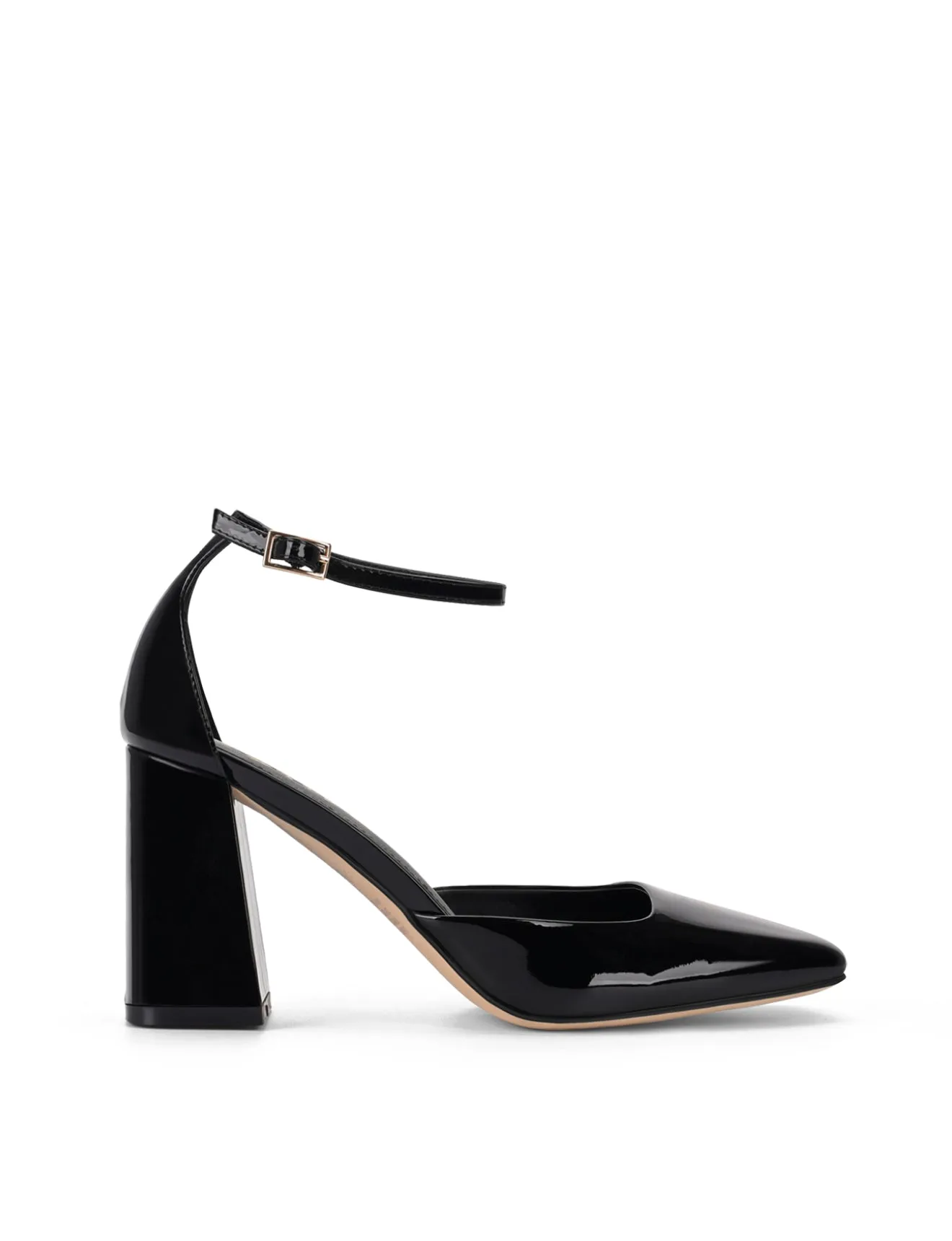 Talons Travis à bout fermé - Cuir verni noir