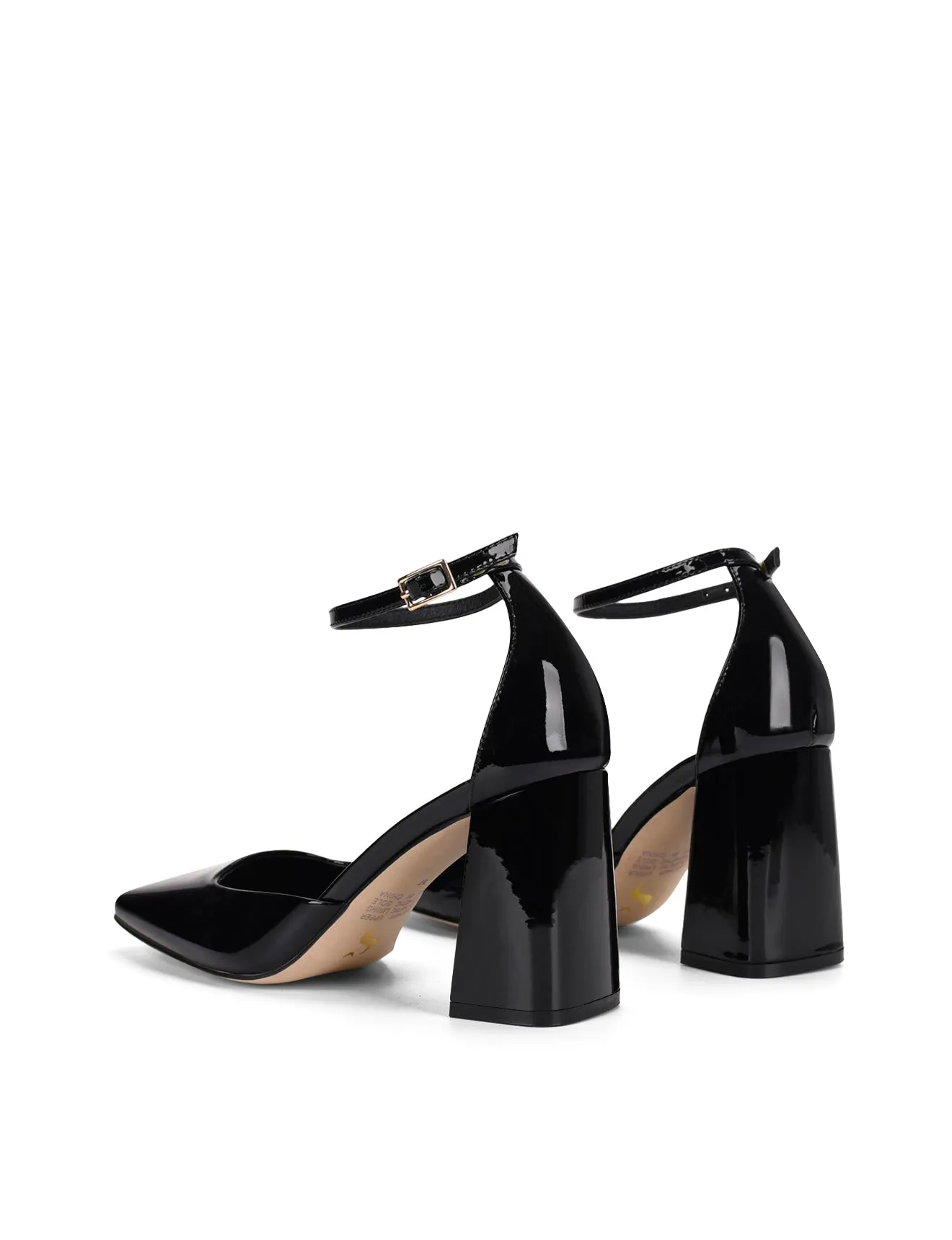 Talons Travis à bout fermé - Cuir verni noir