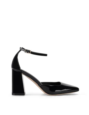 Talons Travis à bout fermé - Cuir verni noir