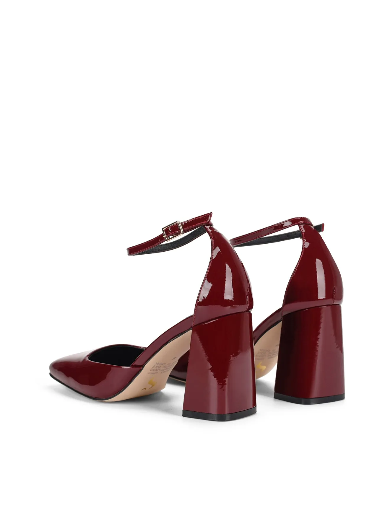 Talons Travis à bout fermé - Vin en cuir verni