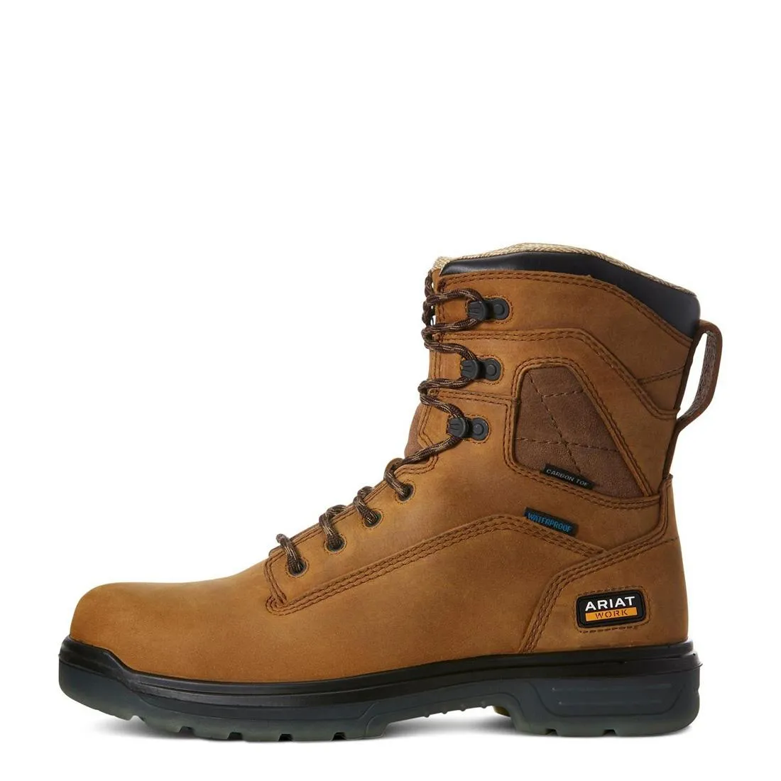 Botte de travail imperméable Turbo 8 pouces à embout en carbone Écorce vieillie