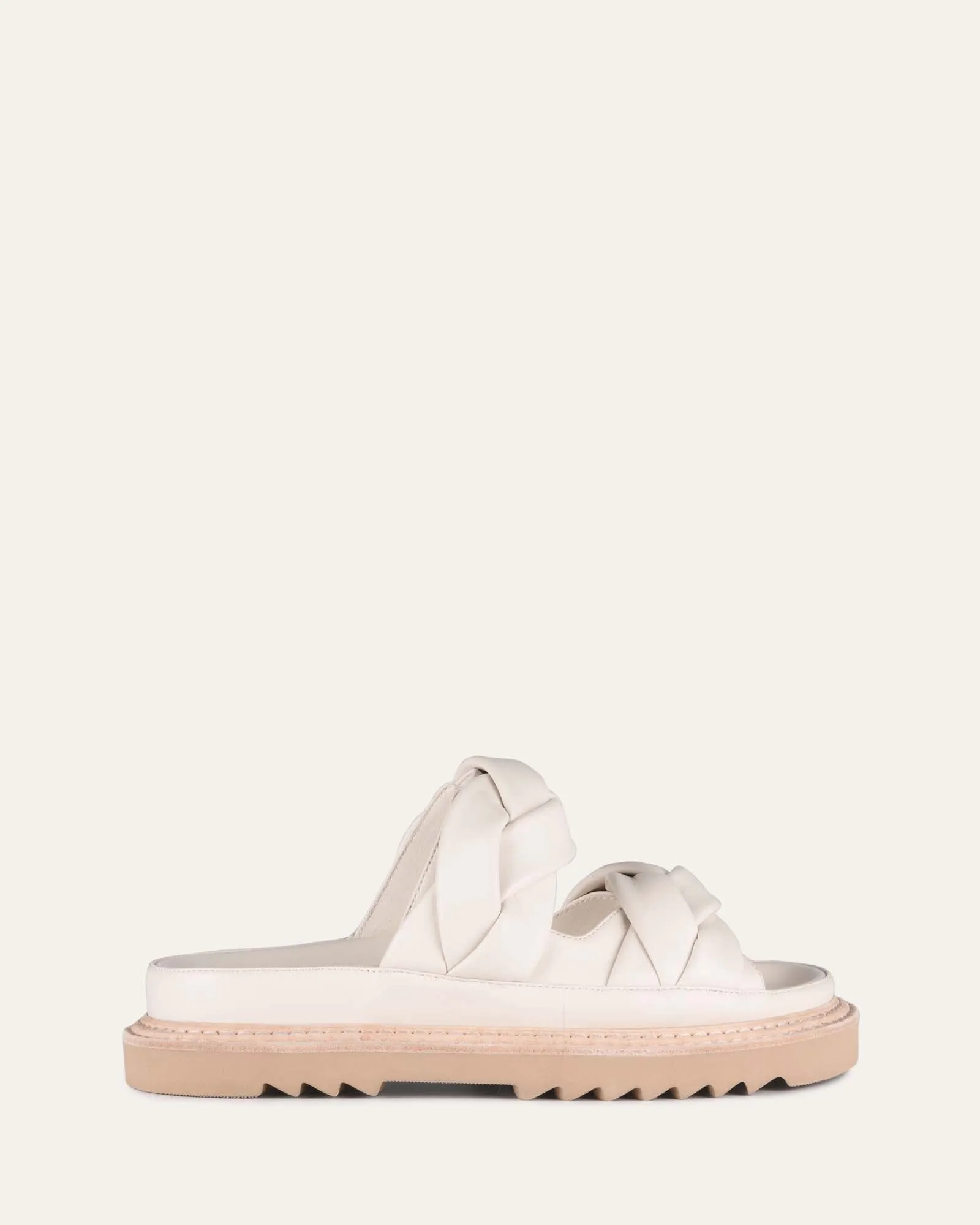 VENUS FLAT SLIDES EN CUIR BLANC