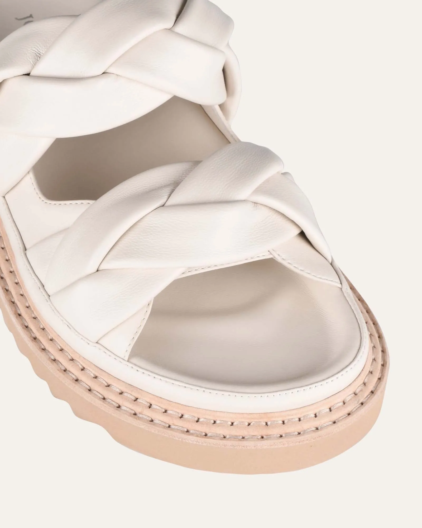 VENUS FLAT SLIDES EN CUIR BLANC