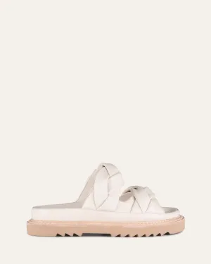 VENUS FLAT SLIDES EN CUIR BLANC