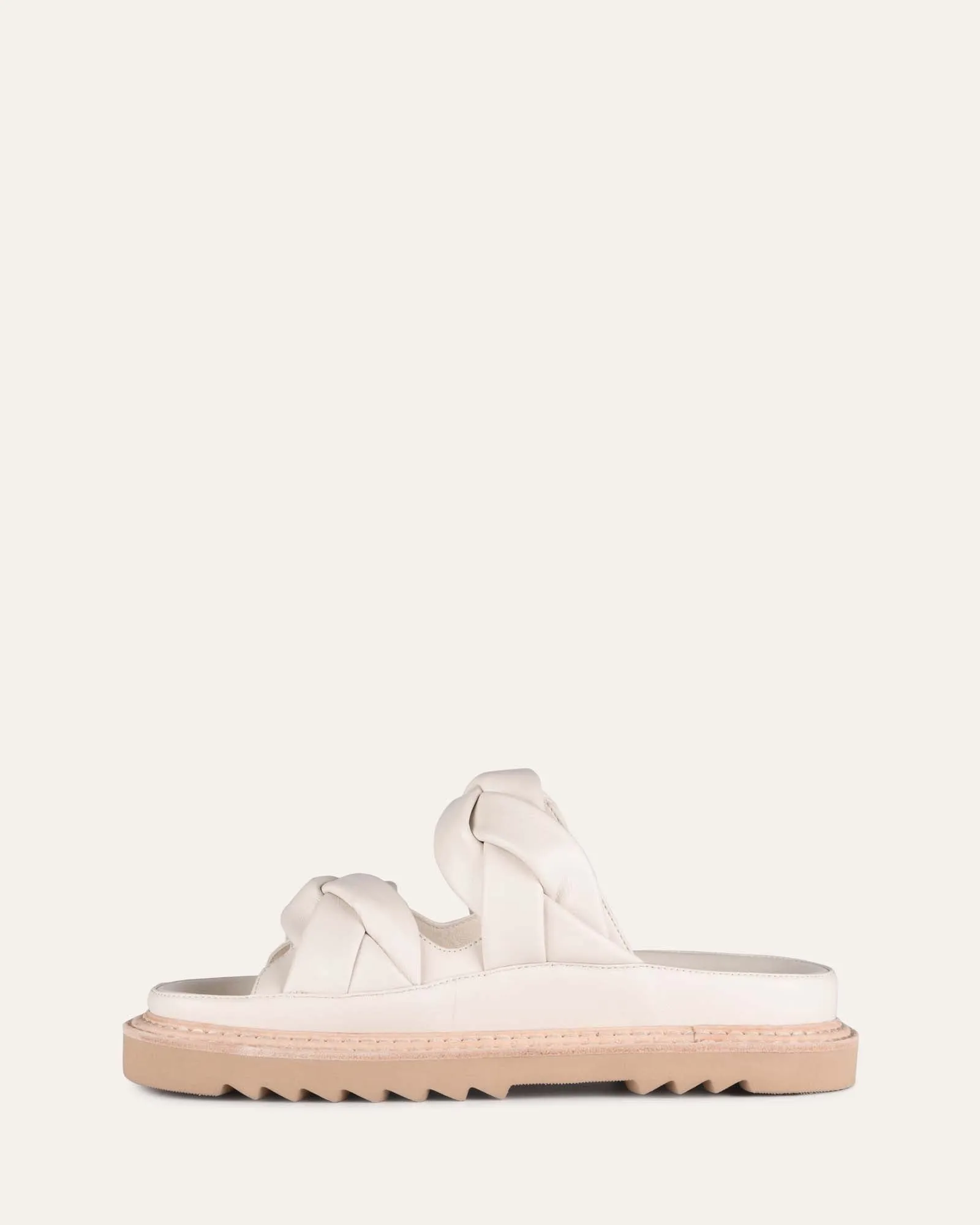 VENUS FLAT SLIDES EN CUIR BLANC