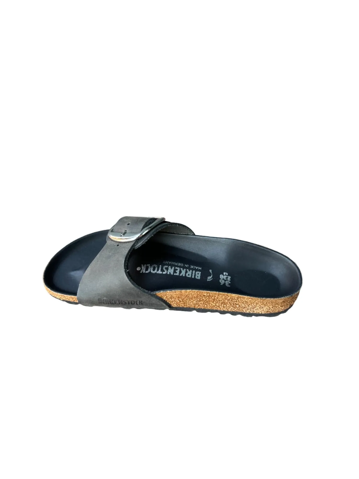Sandale Femme Madrid à Grande Boucle en Cuir Noir
