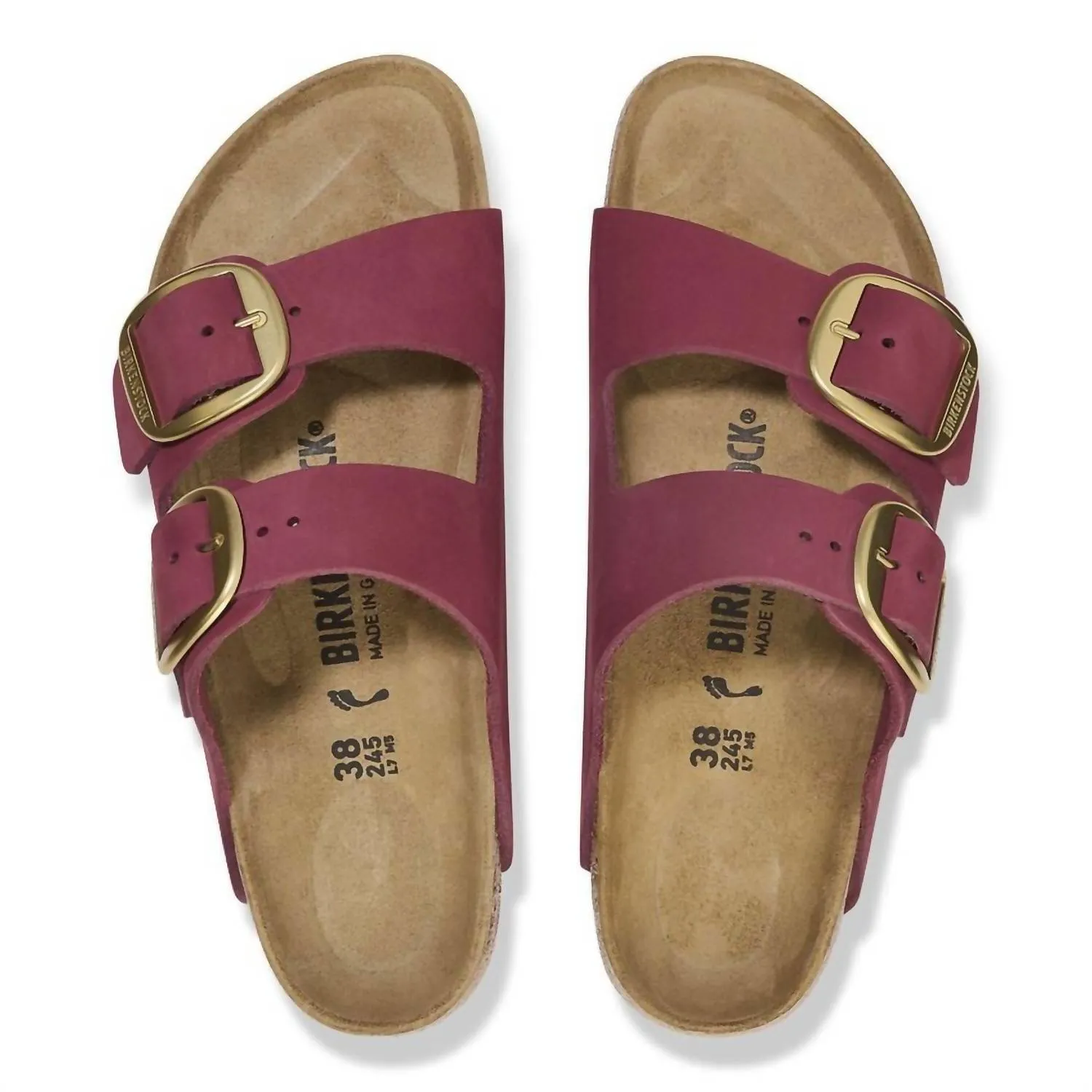 Sandales Arizona à grande boucle pour femmes - Modèle étroit en Berry Crush