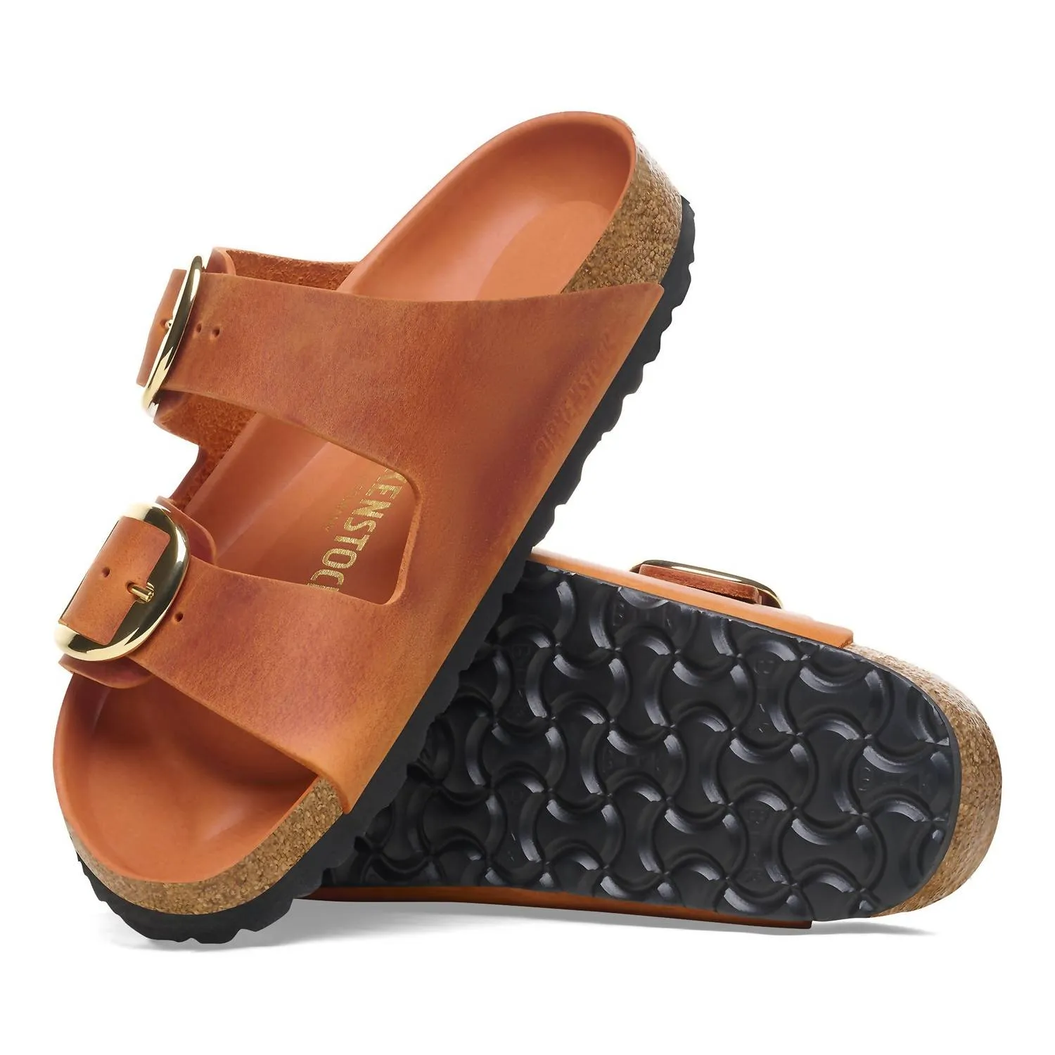 Sandales Arizona à grande boucle pour femmes - Largeur étroite en orange brûlé