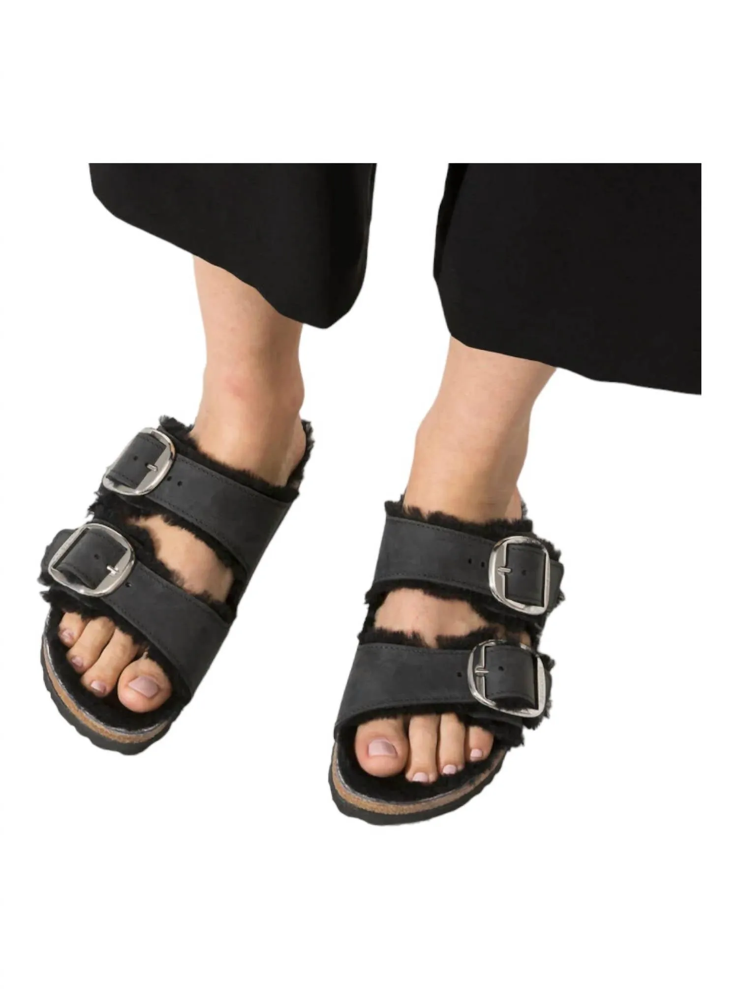 Sandales Femme à Boucle Large en Noir