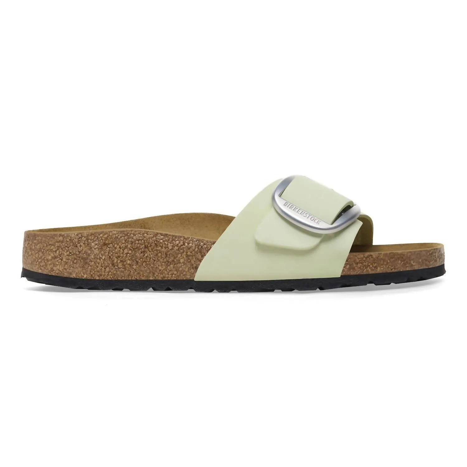 Sandale Madrid à grande boucle pour femme en vert lime délavé