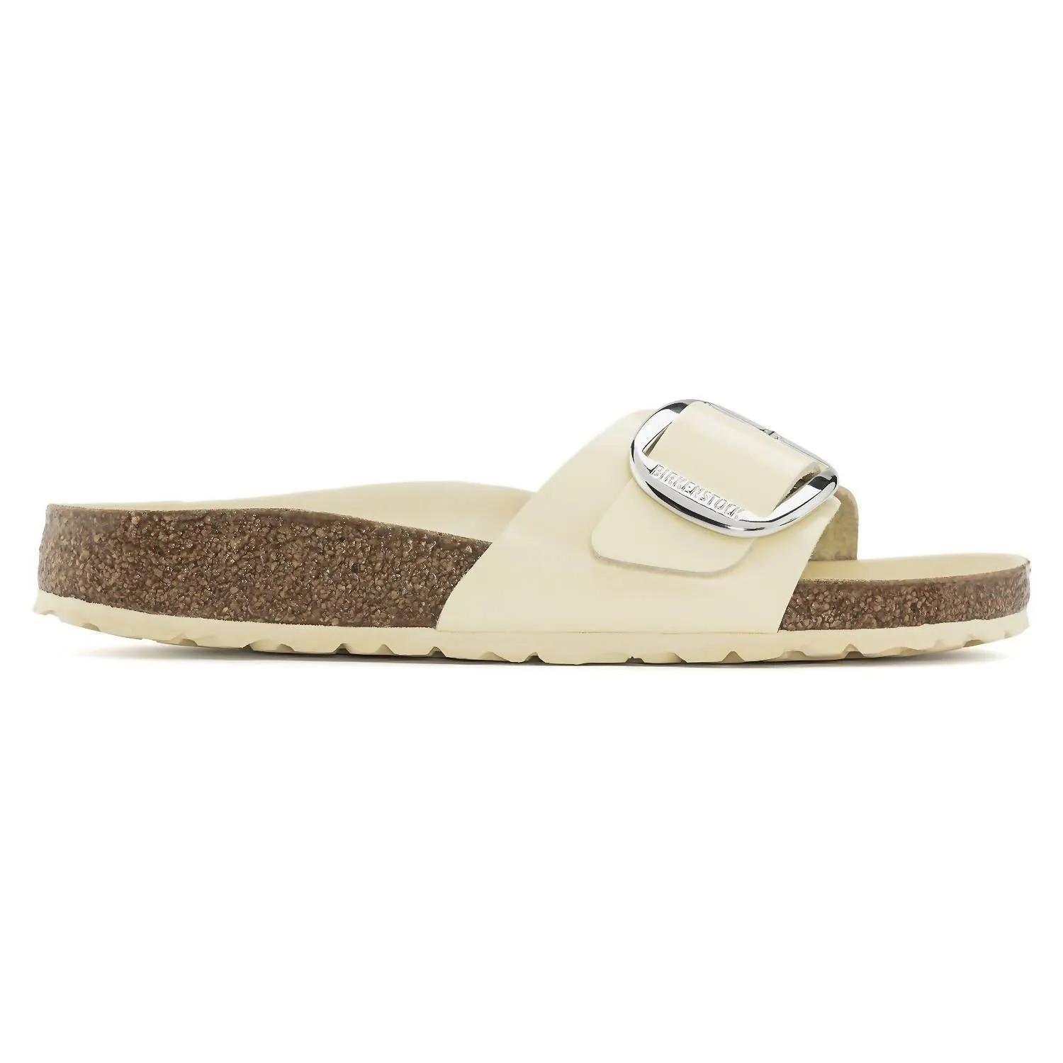 Sandale Madrid à grande boucle pour femme en beurre brillant